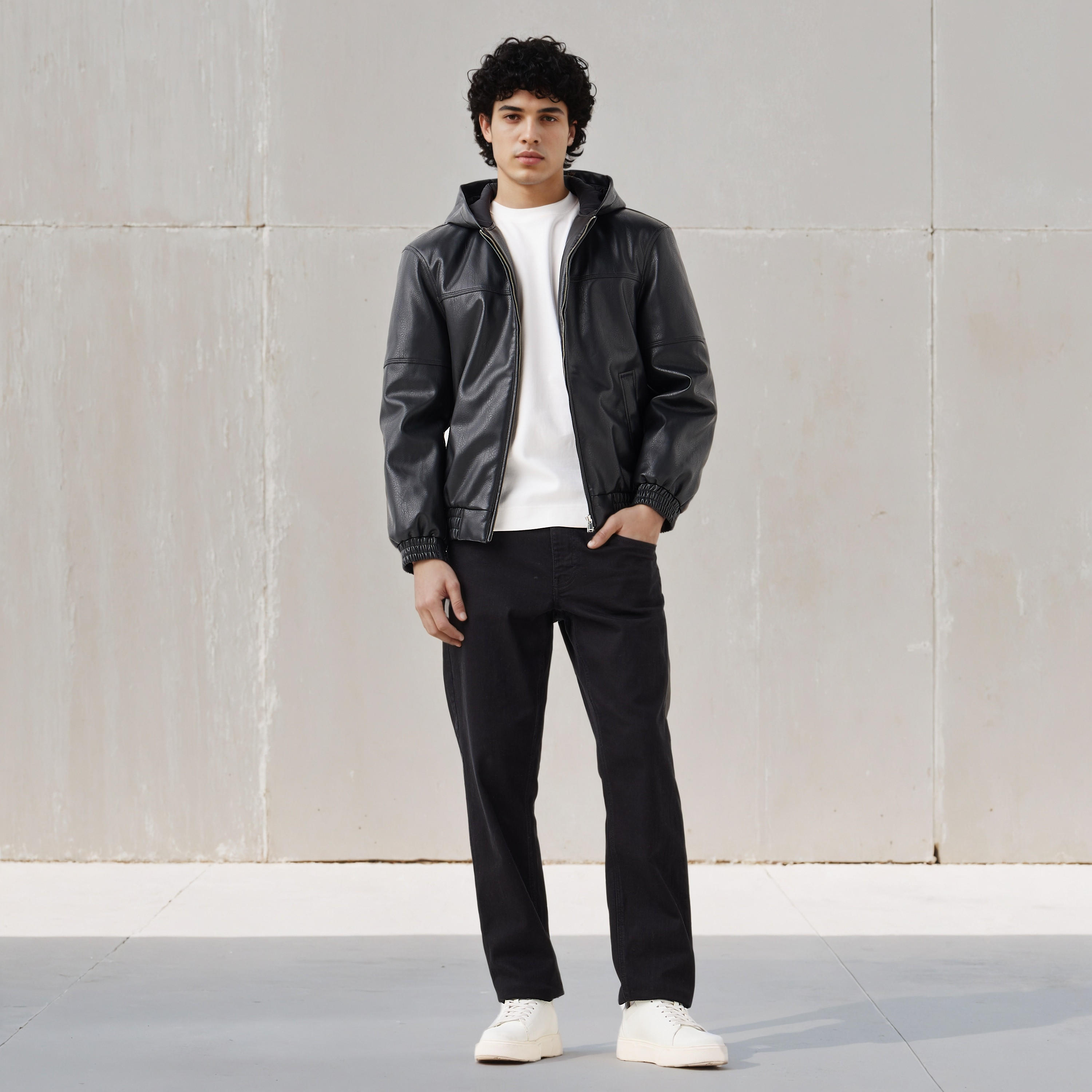 Lee Cooper Men Regular Fit Hooded Bomber Jacket-men-clothing-jacketsandblazers-jackets-image-2