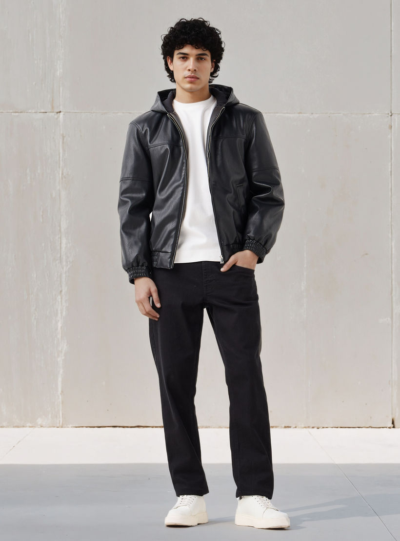 Lee Cooper Men Regular Fit Hooded Bomber Jacket-men-clothing-jacketsandblazers-jackets-image-2