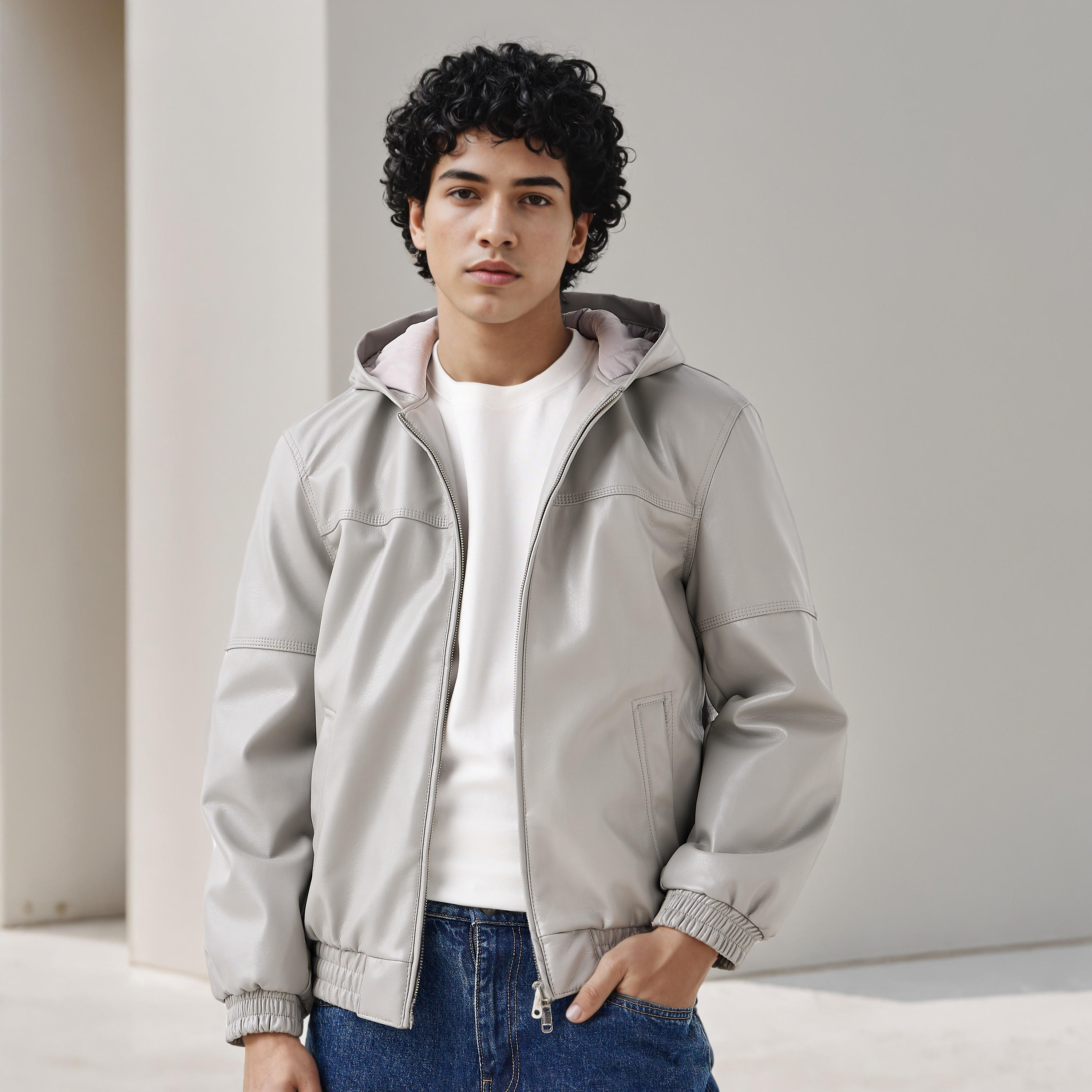 جاكيت بومبر رجالي بقبعة من لي كوبر-men-clothing-jacketsandblazers-jackets-image-5