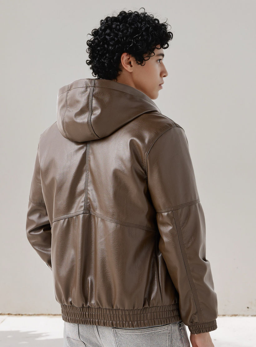 Lee Cooper Men Regular Fit Hooded Bomber Jacket-men-clothing-jacketsandblazers-jackets-image-3