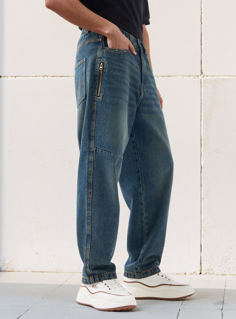 Lee Cooper Men Baggy Fit Mid-Rise Zip Pocket Jeans-men-clothing-bottoms-jeans-image-1