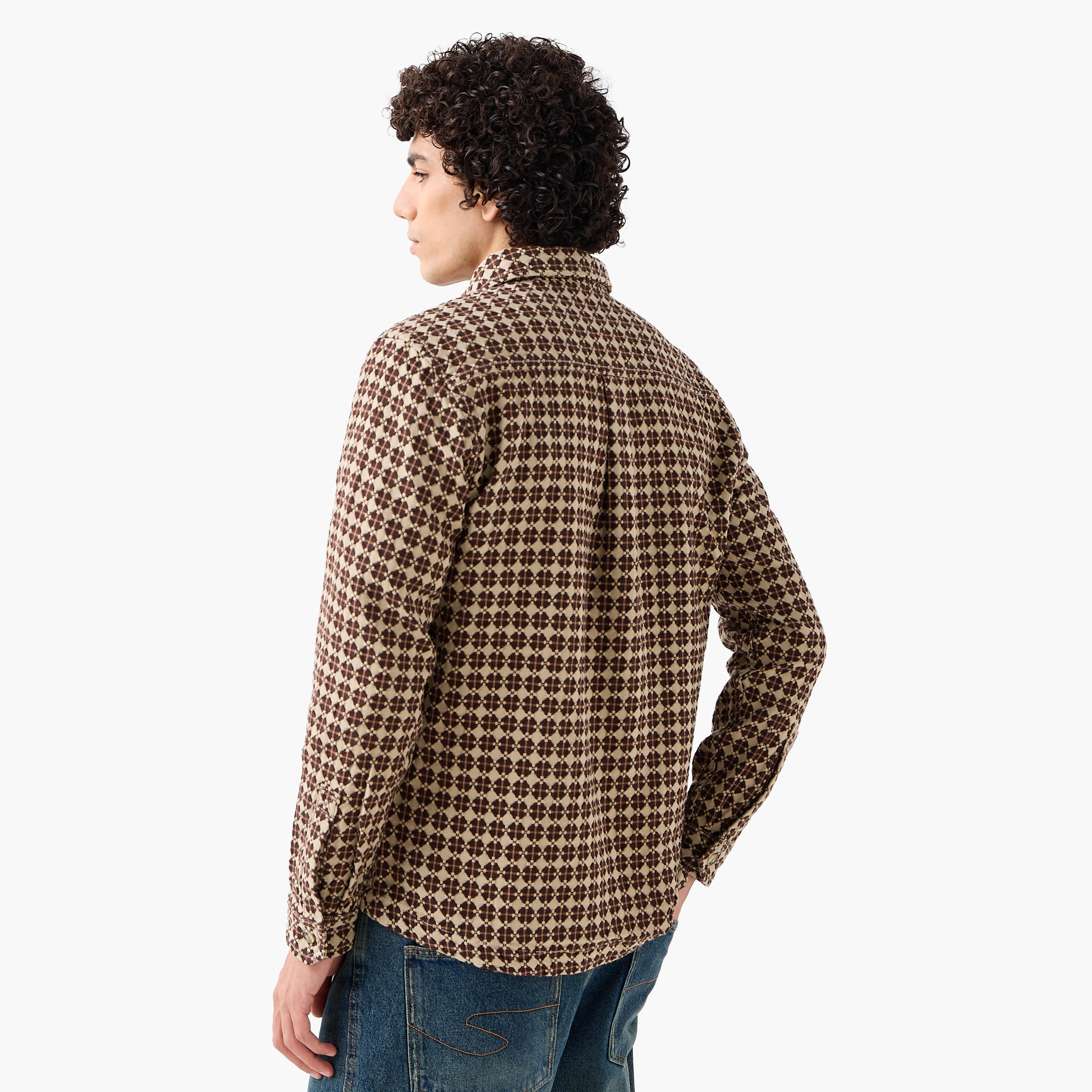 قميص بقصة عادية وياقة وأكمام طويلة وطبعات هندسية للرجال من لي كوبر-men-clothing-shirts-image-3