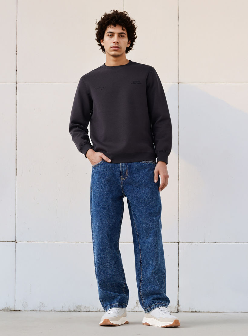 Lee Cooper Men Regular Fit Logo Print Cotton Sweatshirt-men-winterwear-hoodiesandsweatshirts-image-2
