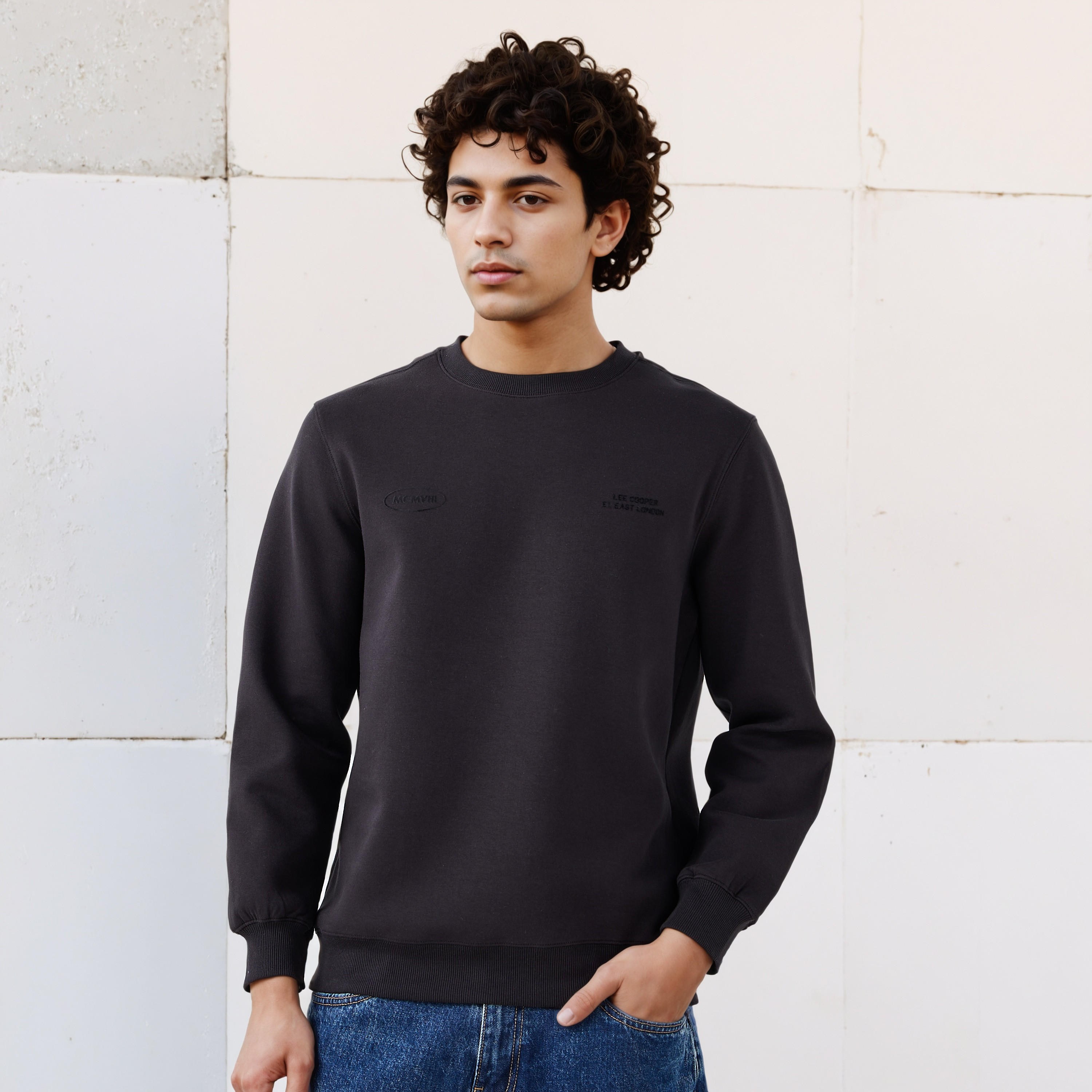 Lee Cooper Men Regular Fit Logo Print Cotton Sweatshirt-men-winterwear-hoodiesandsweatshirts-image-3