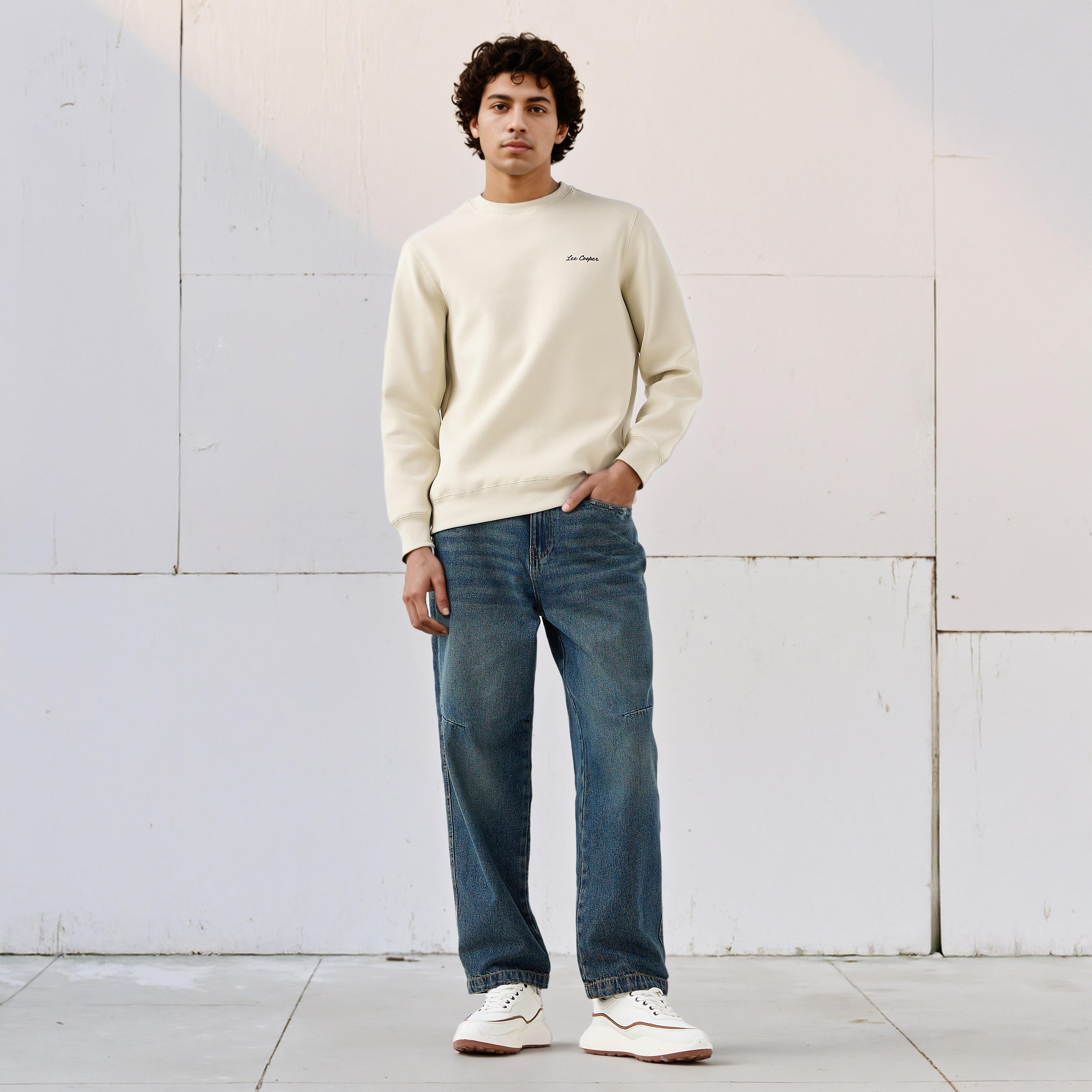 Lee Cooper Men Regular Fit Logo Print Cotton Sweatshirt-men-winterwear-hoodiesandsweatshirts-image-2