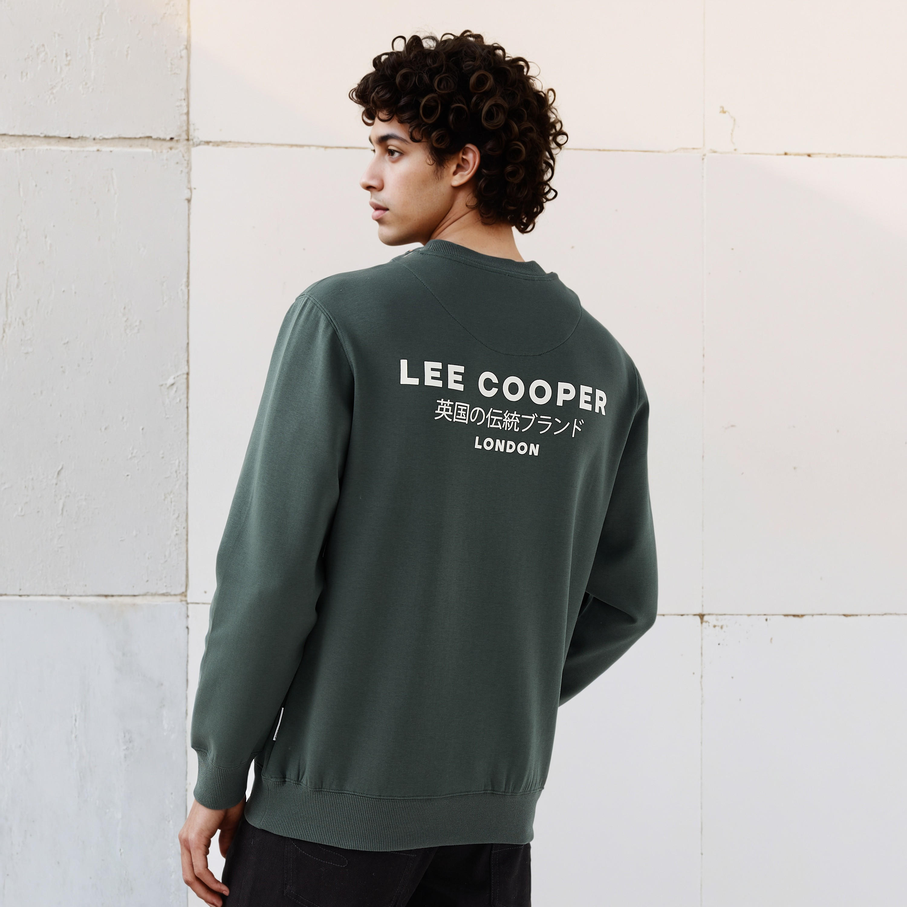 Lee Cooper Men Regular Fit Logo Print Cotton Sweatshirt-men-winterwear-hoodiesandsweatshirts-image-1