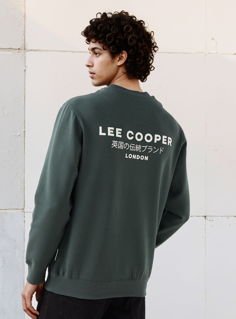 Lee Cooper Men Regular Fit Logo Print Cotton Sweatshirt-men-winterwear-hoodiesandsweatshirts-image-1