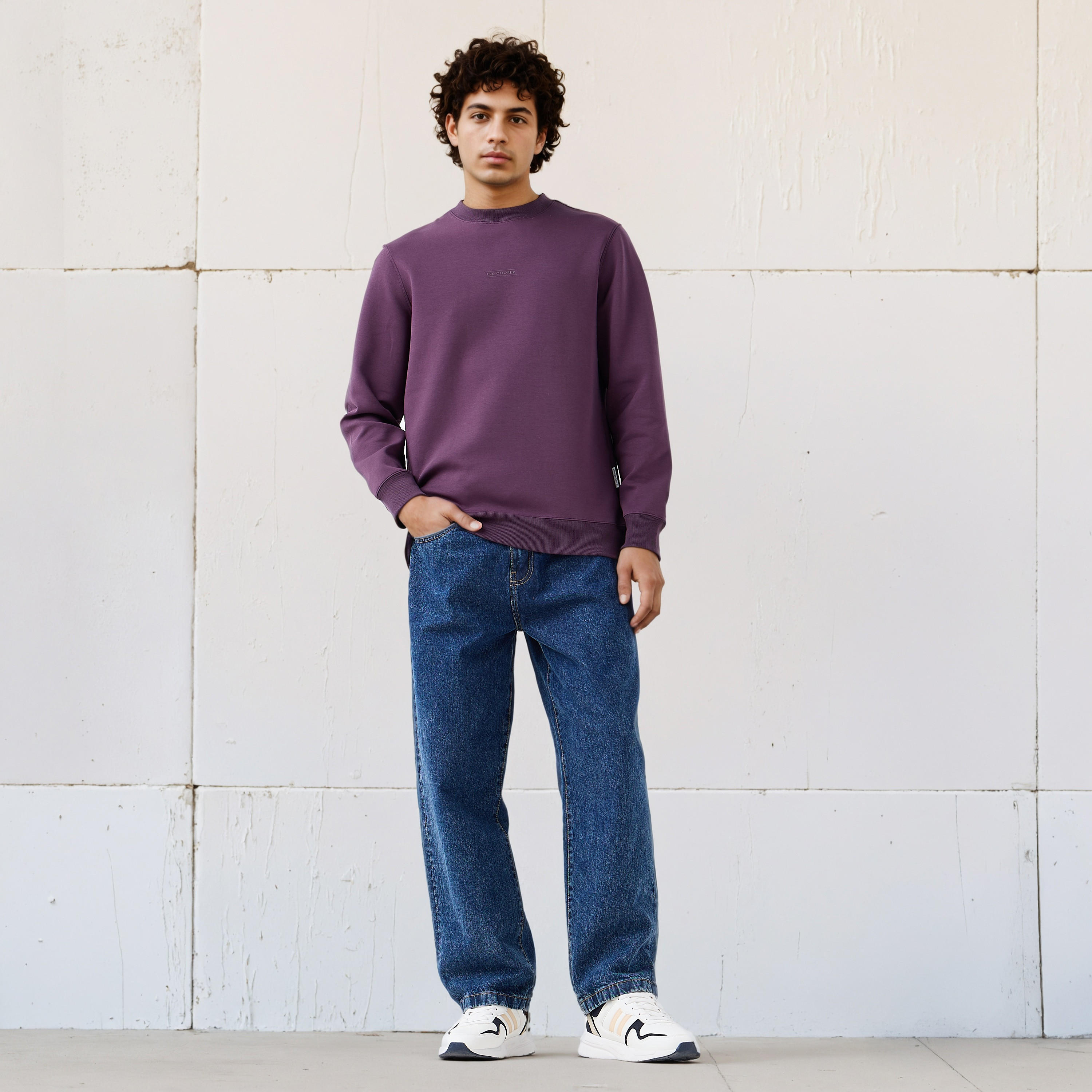 Lee Cooper Men Regular Fit Logo Print Cotton Sweatshirt-men-winterwear-hoodiesandsweatshirts-image-2