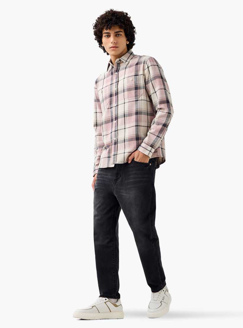 Lee Cooper Men Regular Fit Collared Checked Long Sleeves Shirt-men-clothing-shirts-image-2