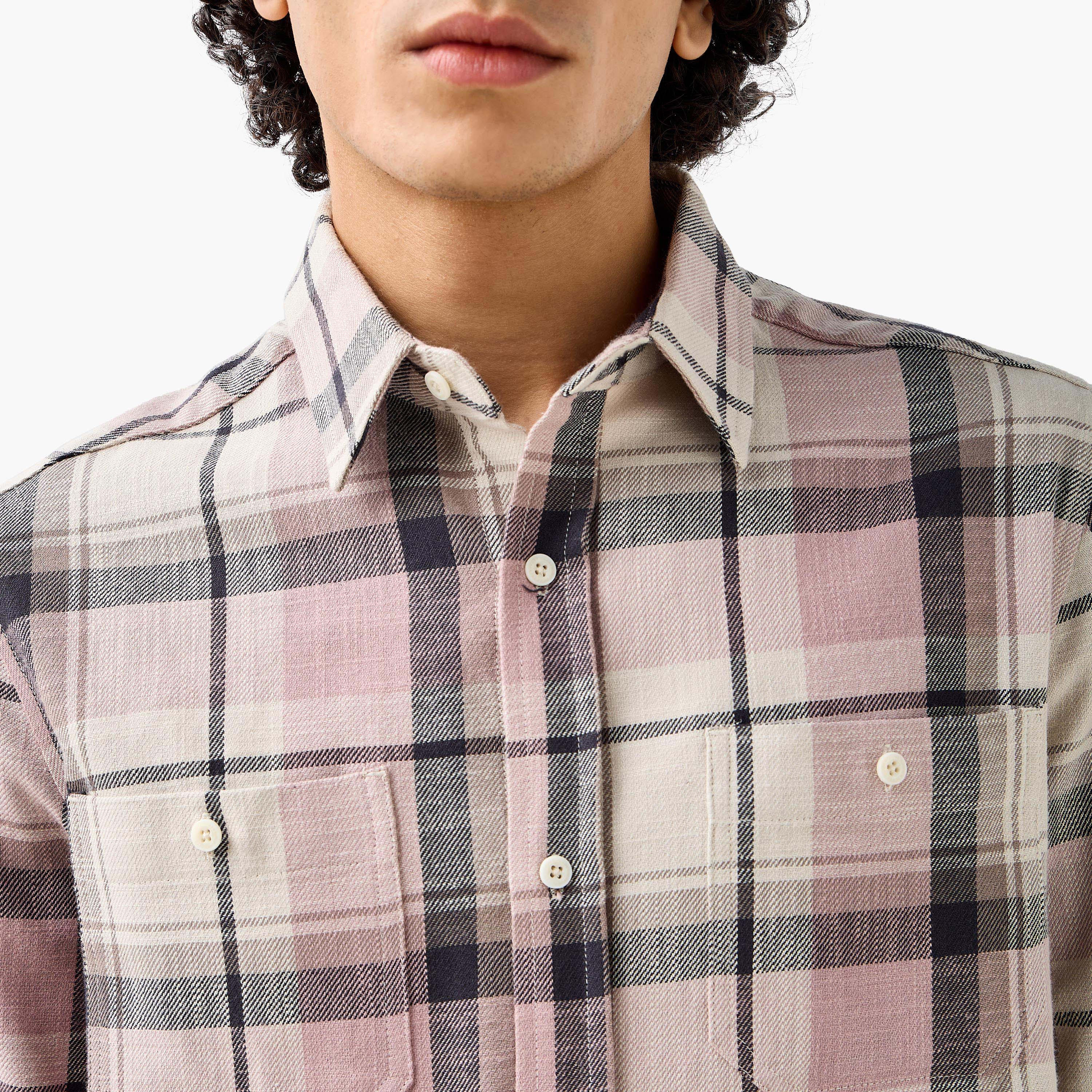 Lee Cooper Men Regular Fit Collared Checked Long Sleeves Shirt-men-clothing-shirts-image-3