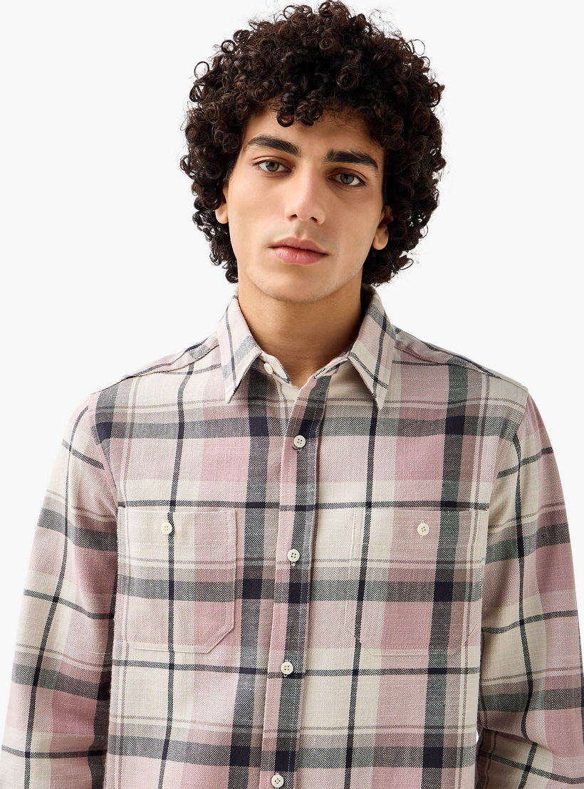 Lee Cooper Men Regular Fit Collared Checked Long Sleeves Shirt-men-clothing-shirts-image-4