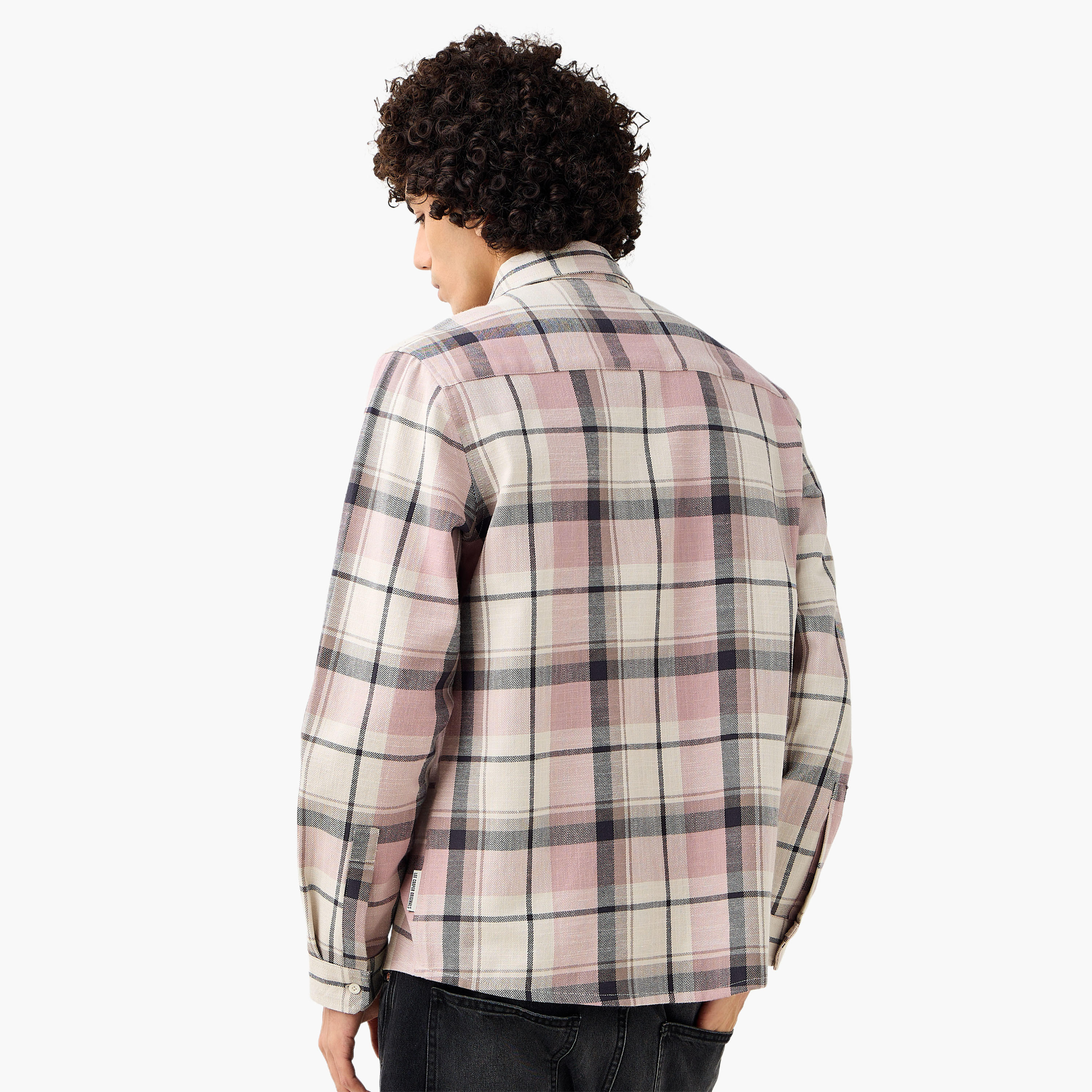 Lee Cooper Men Regular Fit Collared Checked Long Sleeves Shirt-men-clothing-shirts-image-5