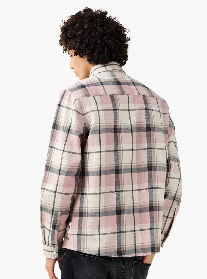 Lee Cooper Men Regular Fit Collared Checked Long Sleeves Shirt-men-clothing-shirts-image-5
