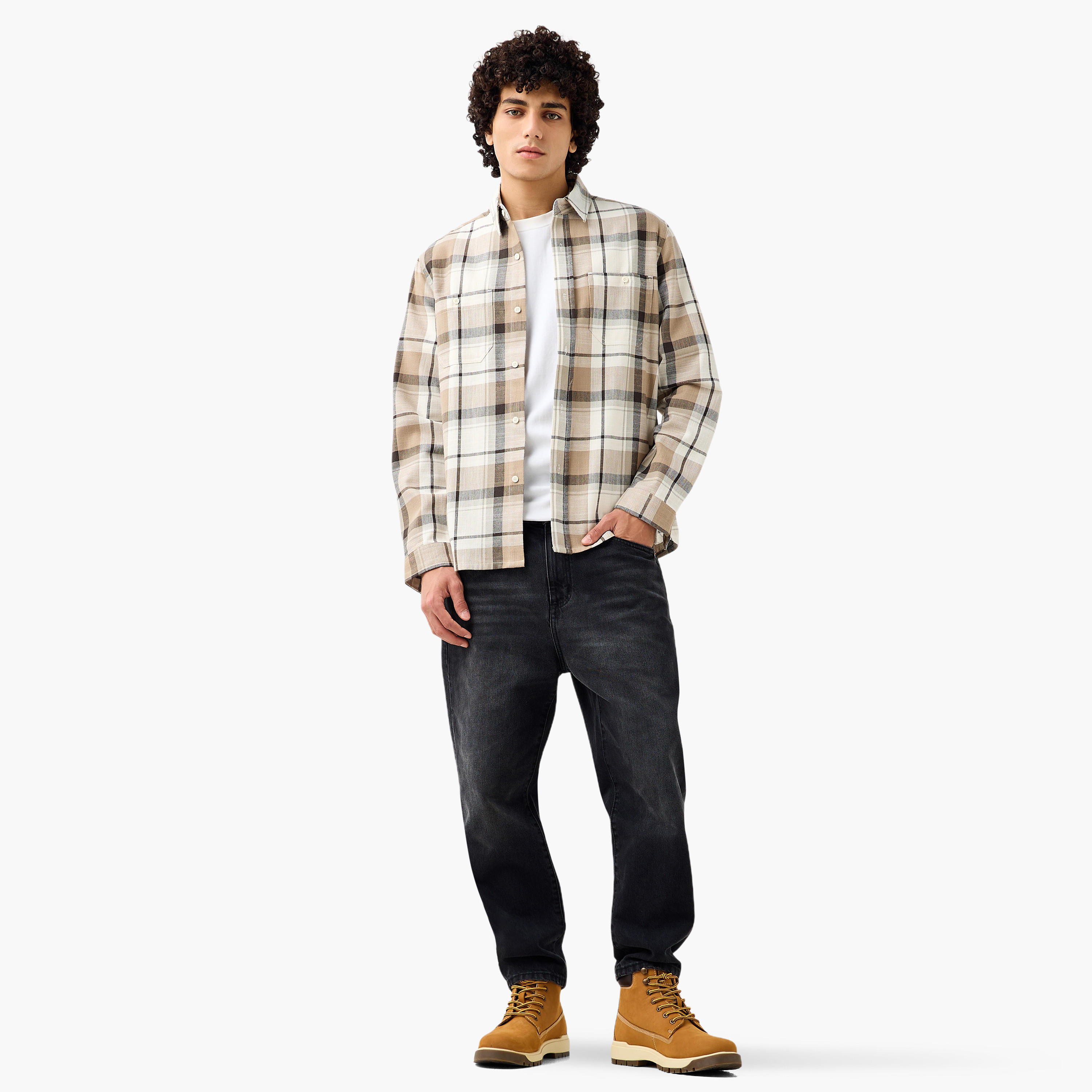 Lee Cooper Men Regular Fit Collared Checked Long Sleeves Shirt-men-clothing-shirts-image-2