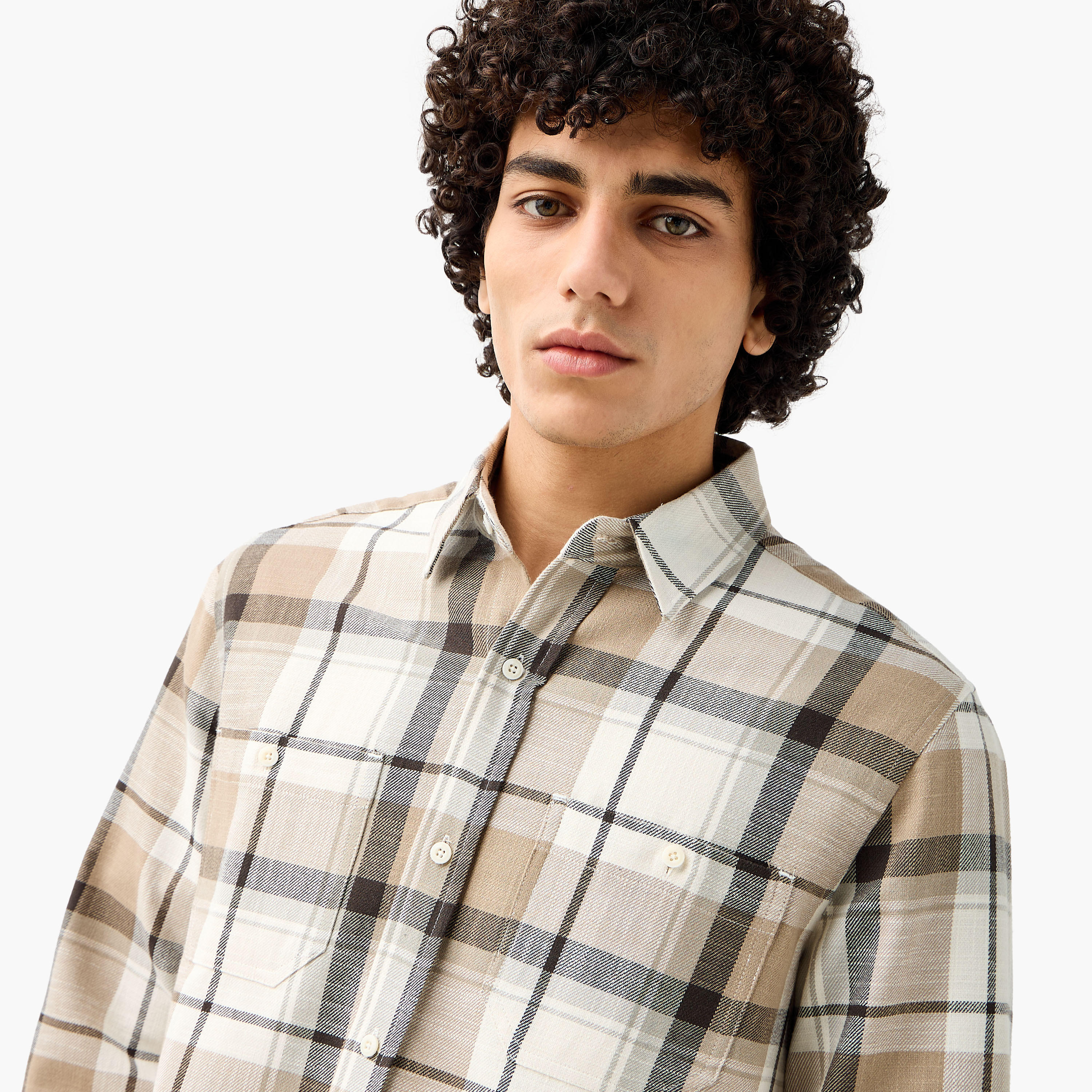 Lee Cooper Men Regular Fit Collared Checked Long Sleeves Shirt-men-clothing-shirts-image-3