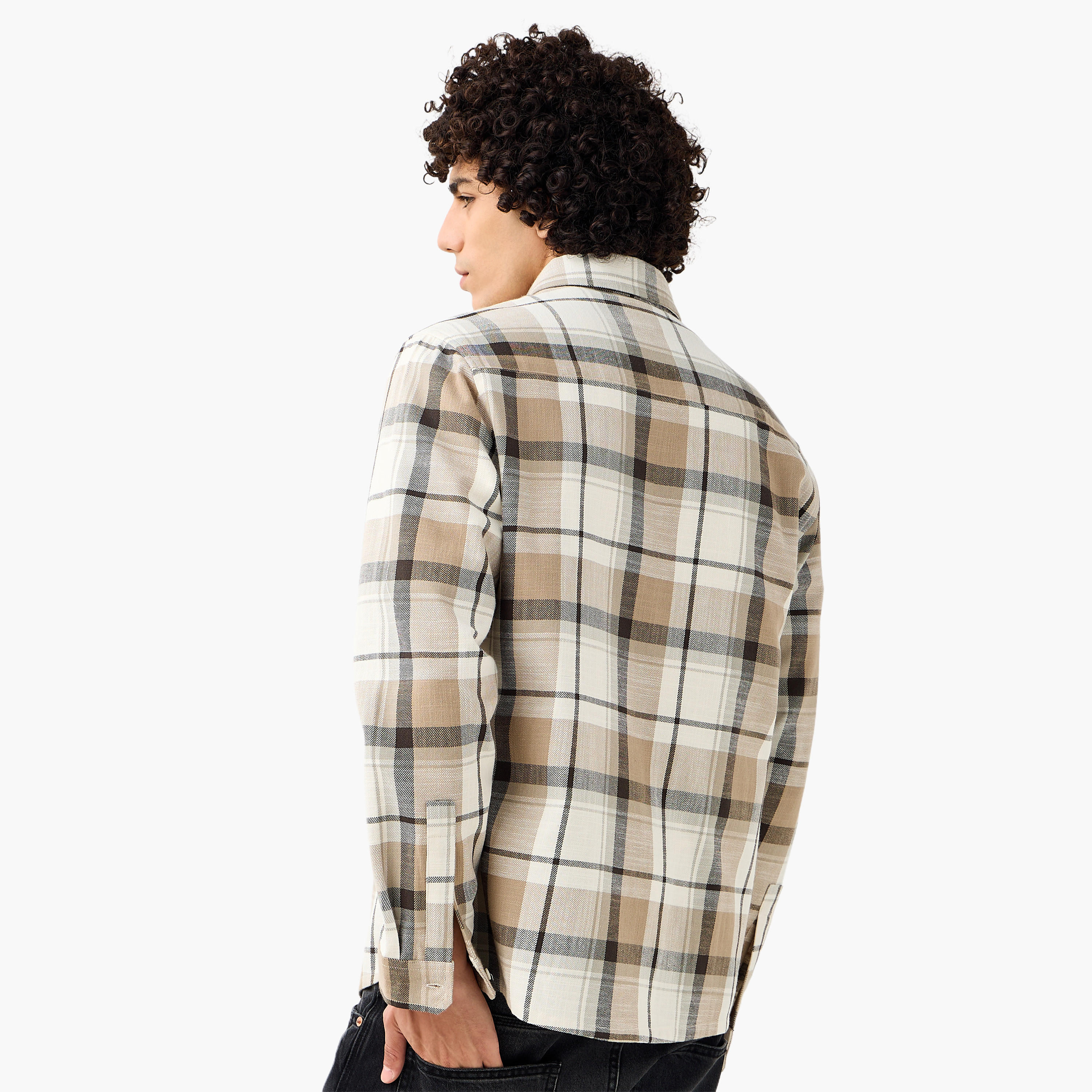 Lee Cooper Men Regular Fit Collared Checked Long Sleeves Shirt-men-clothing-shirts-image-4