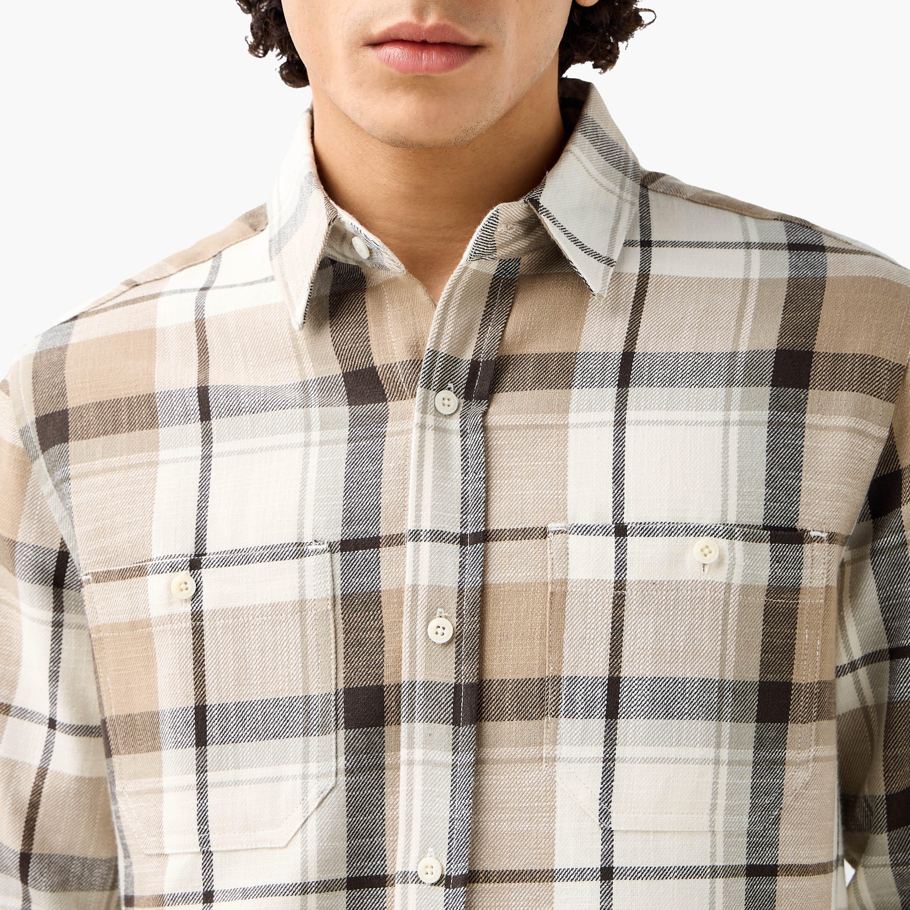 Lee Cooper Men Regular Fit Collared Checked Long Sleeves Shirt-men-clothing-shirts-image-5