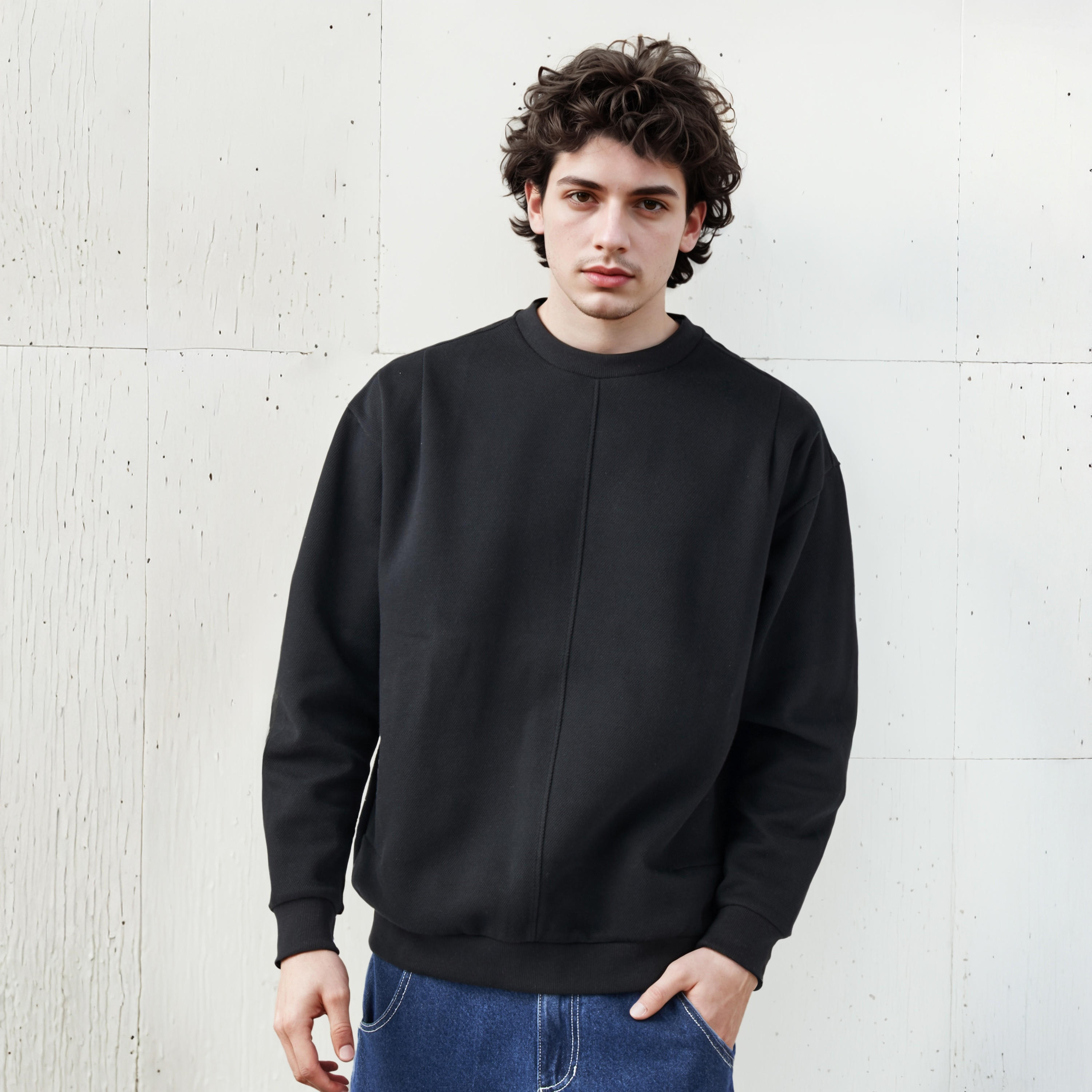 Lee Cooper Textured Pique Sweatshirt-men-winterwear-hoodiesandsweatshirts-image-1