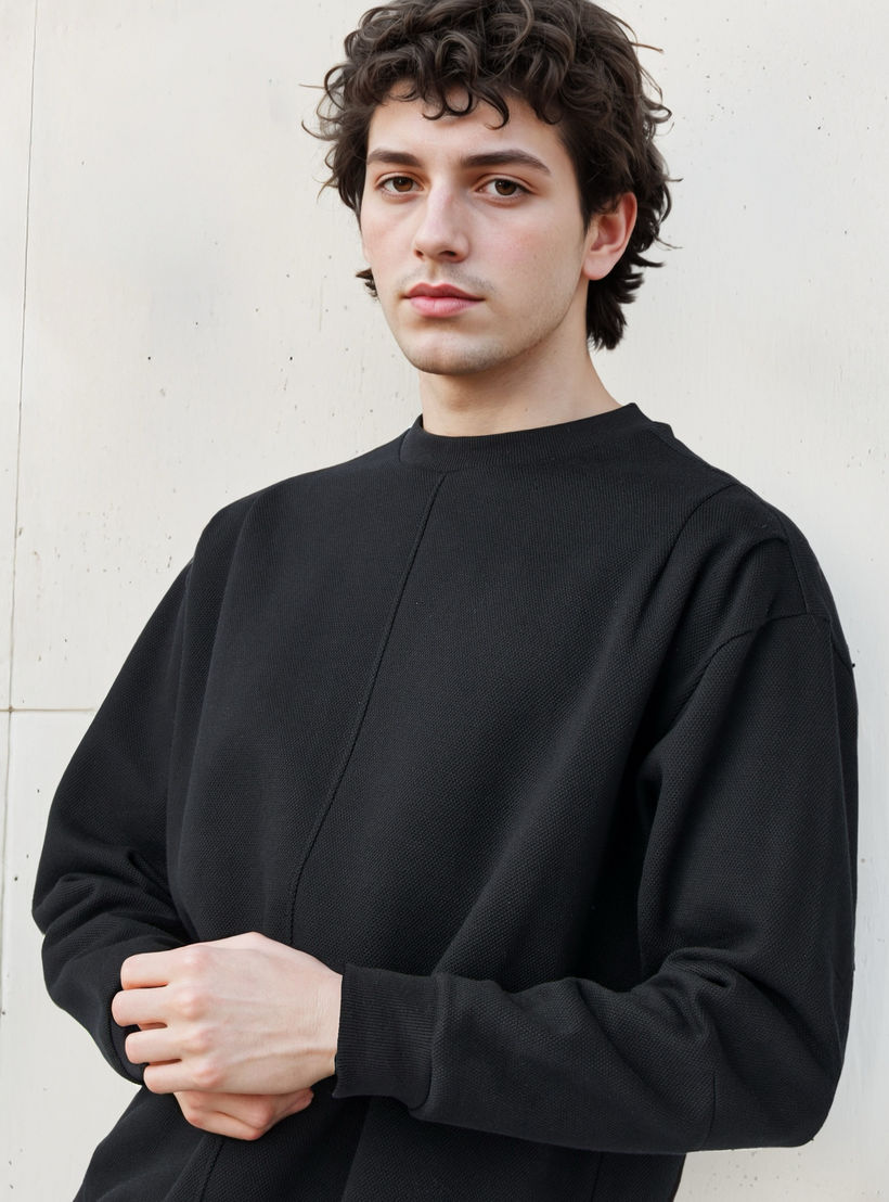 سويت شيرت بيكيه بارز الملمس من لي كوبر-men-winterwear-hoodiesandsweatshirts-image-5