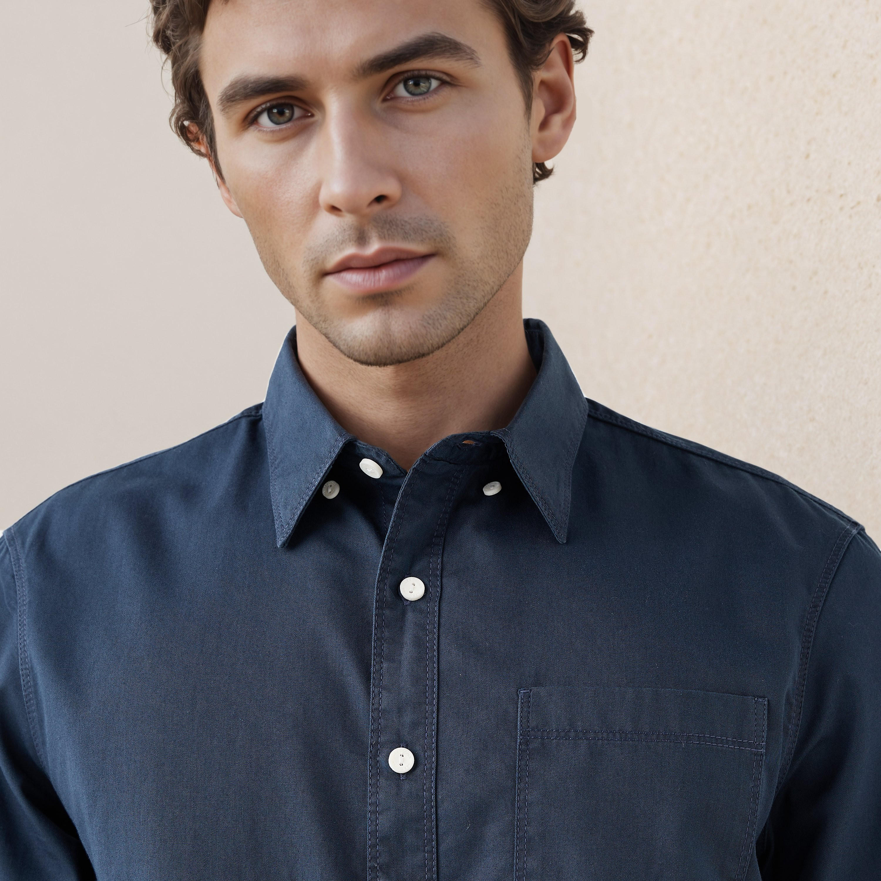 قميص بقصة عادية وياقة من لي كوبر-men-clothing-shirts-image-2