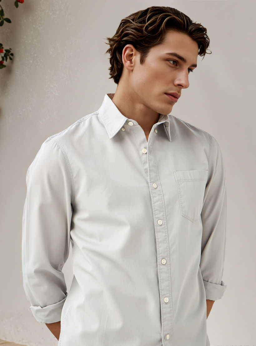 قميص بقصة عادية وياقة من لي كوبر-men-clothing-shirts-image-2