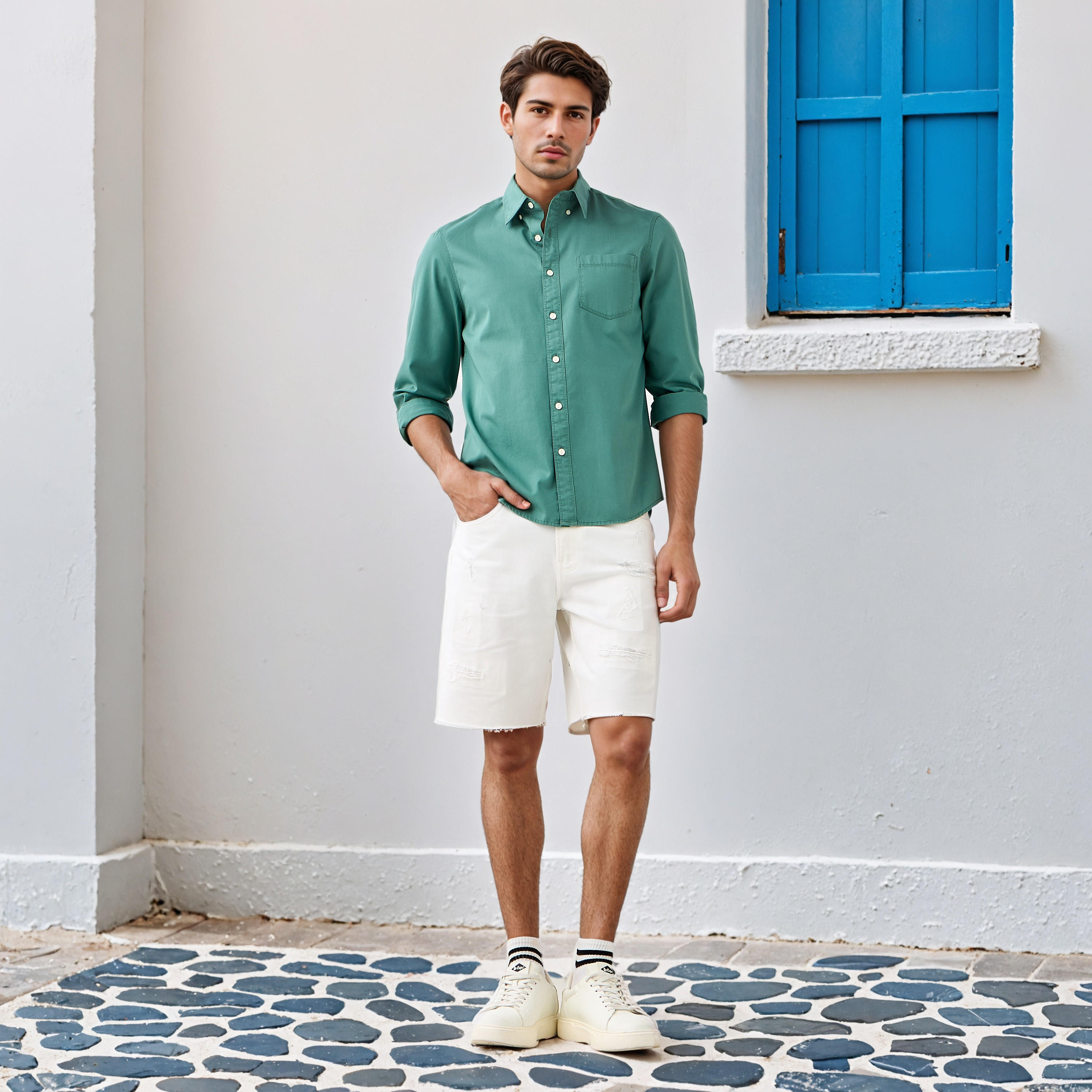 قميص بقصة عادية وياقة من لي كوبر-men-clothing-shirts-image-4