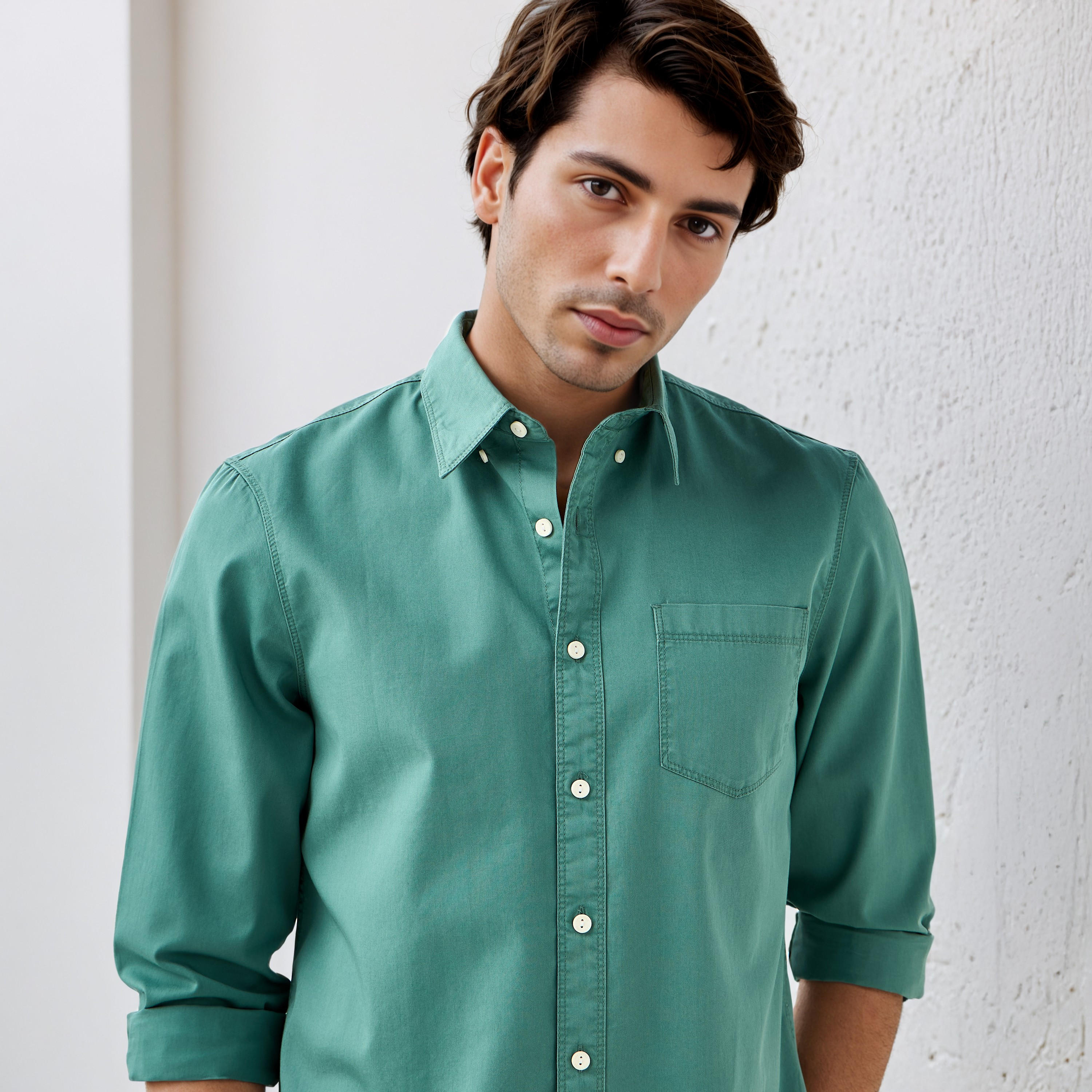 قميص بقصة عادية وياقة من لي كوبر-men-clothing-shirts-image-2