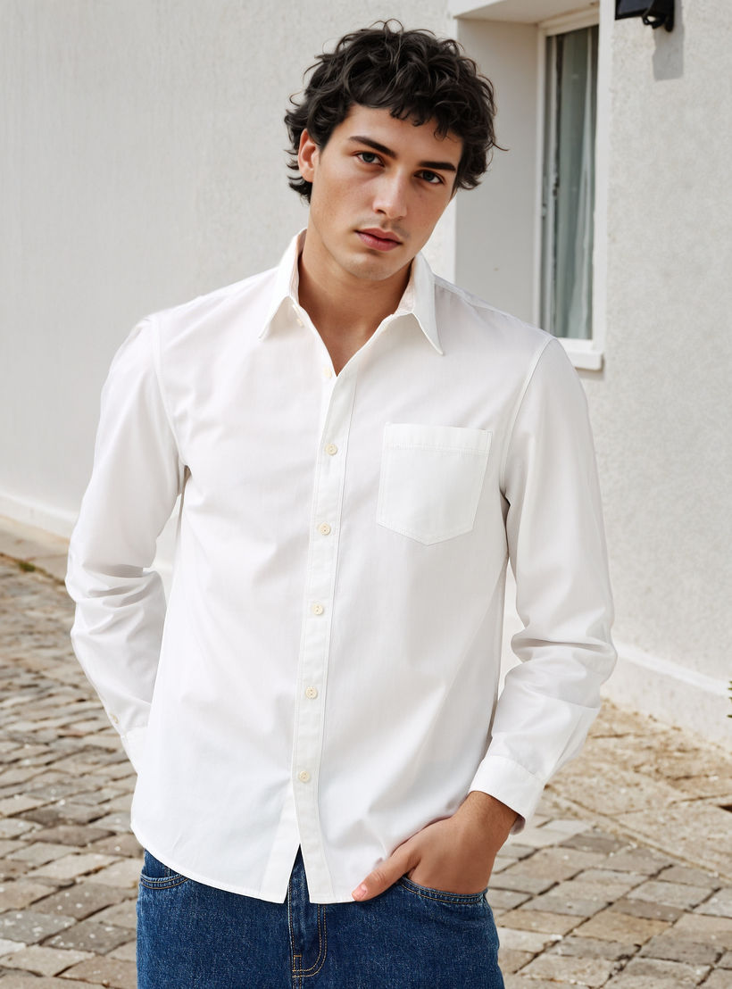 قميص بقصة عادية وياقة من لي كوبر-men-clothing-shirts-image-5