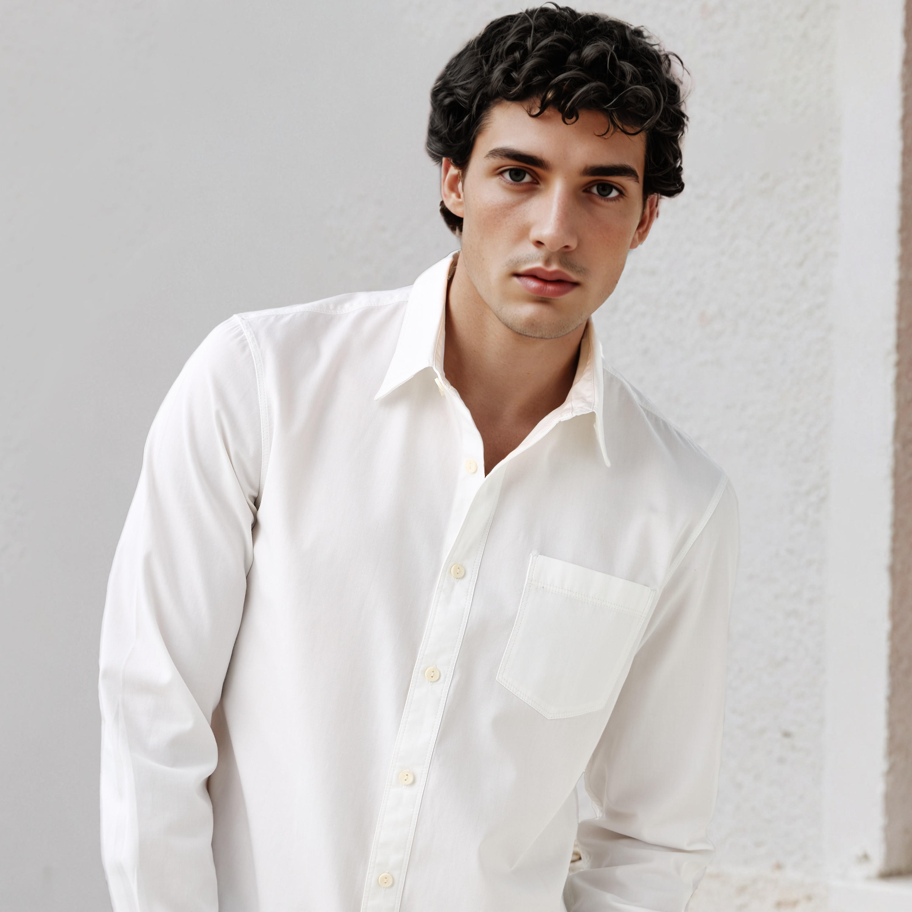 قميص بقصة عادية وياقة من لي كوبر-men-clothing-shirts-image-2