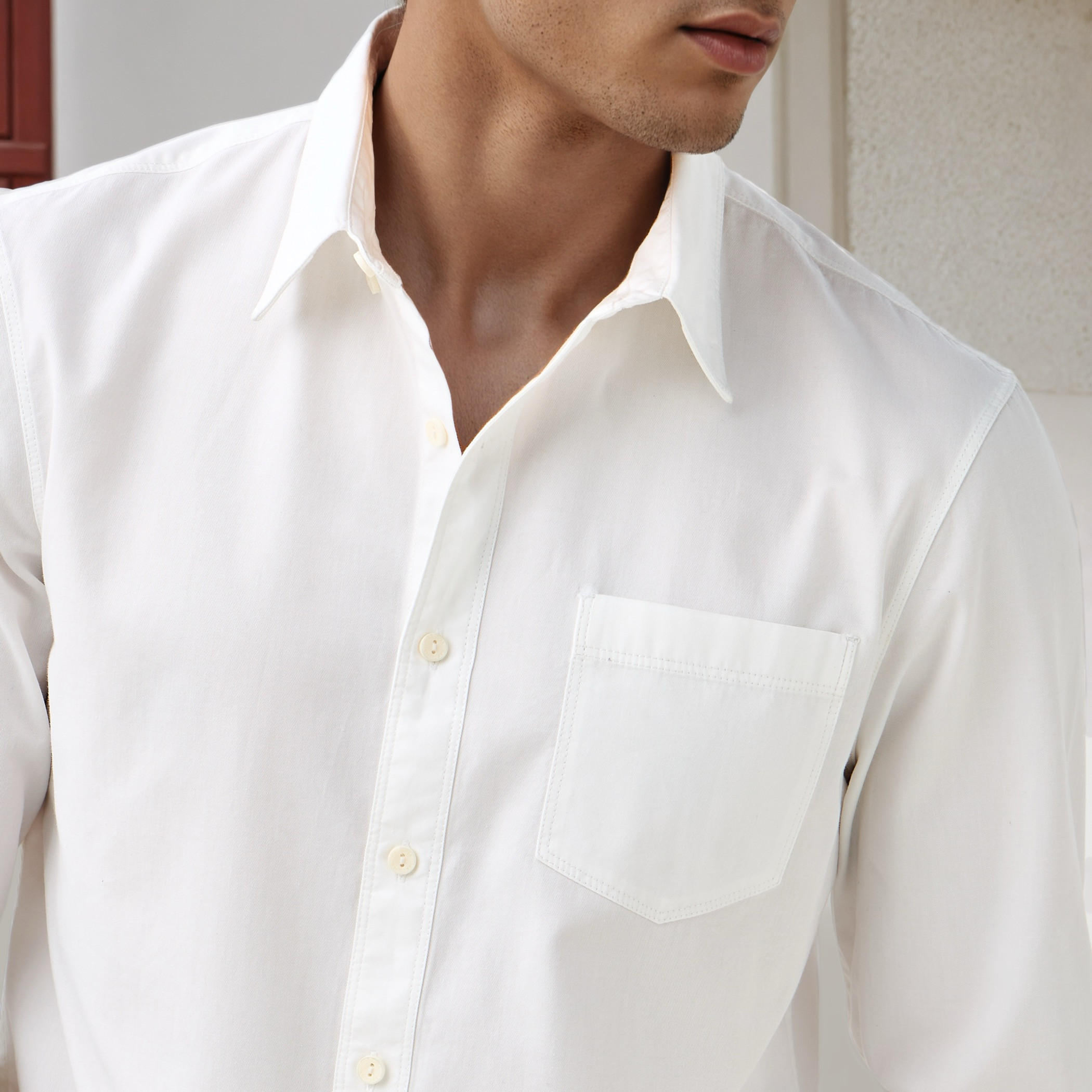 قميص بقصة عادية وياقة من لي كوبر-men-clothing-shirts-image-1