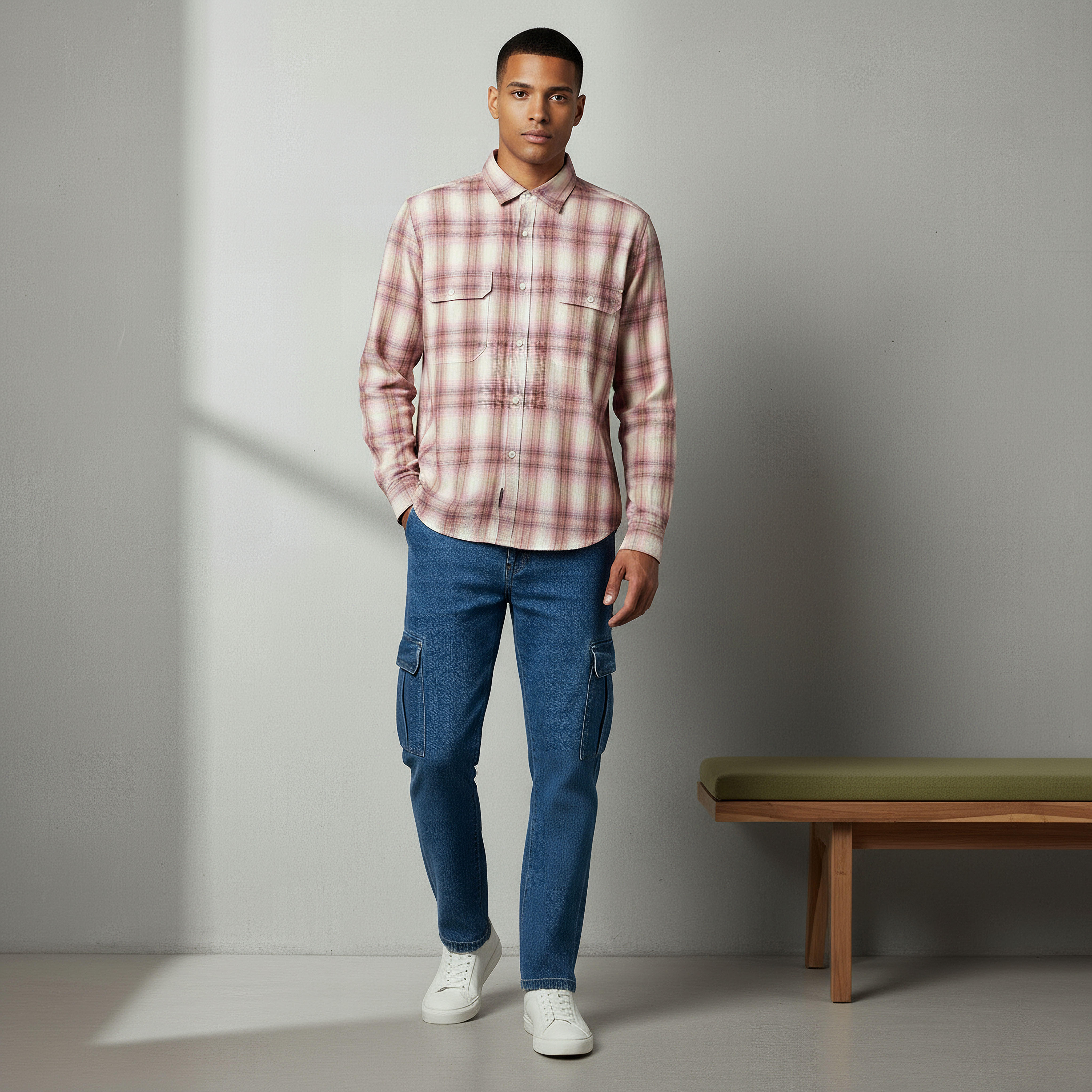 Lee Cooper Men Collared Checked Long Sleeves Shirt-PROMO_SP_KW_2FOR12_110625-image-2