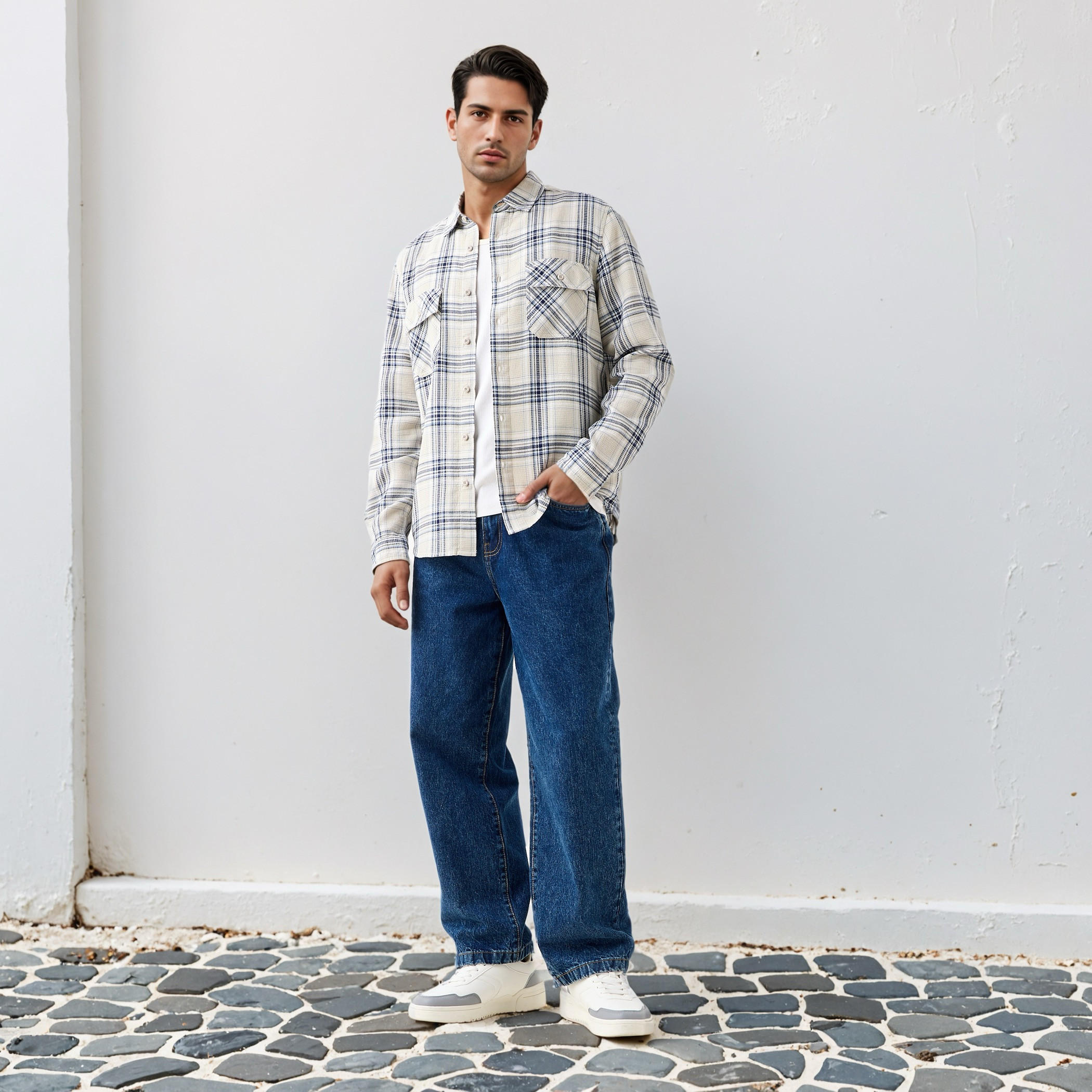 قميص كاروهات بقصّة عادية من لي كوبر-men-clothing-shirts-image-4