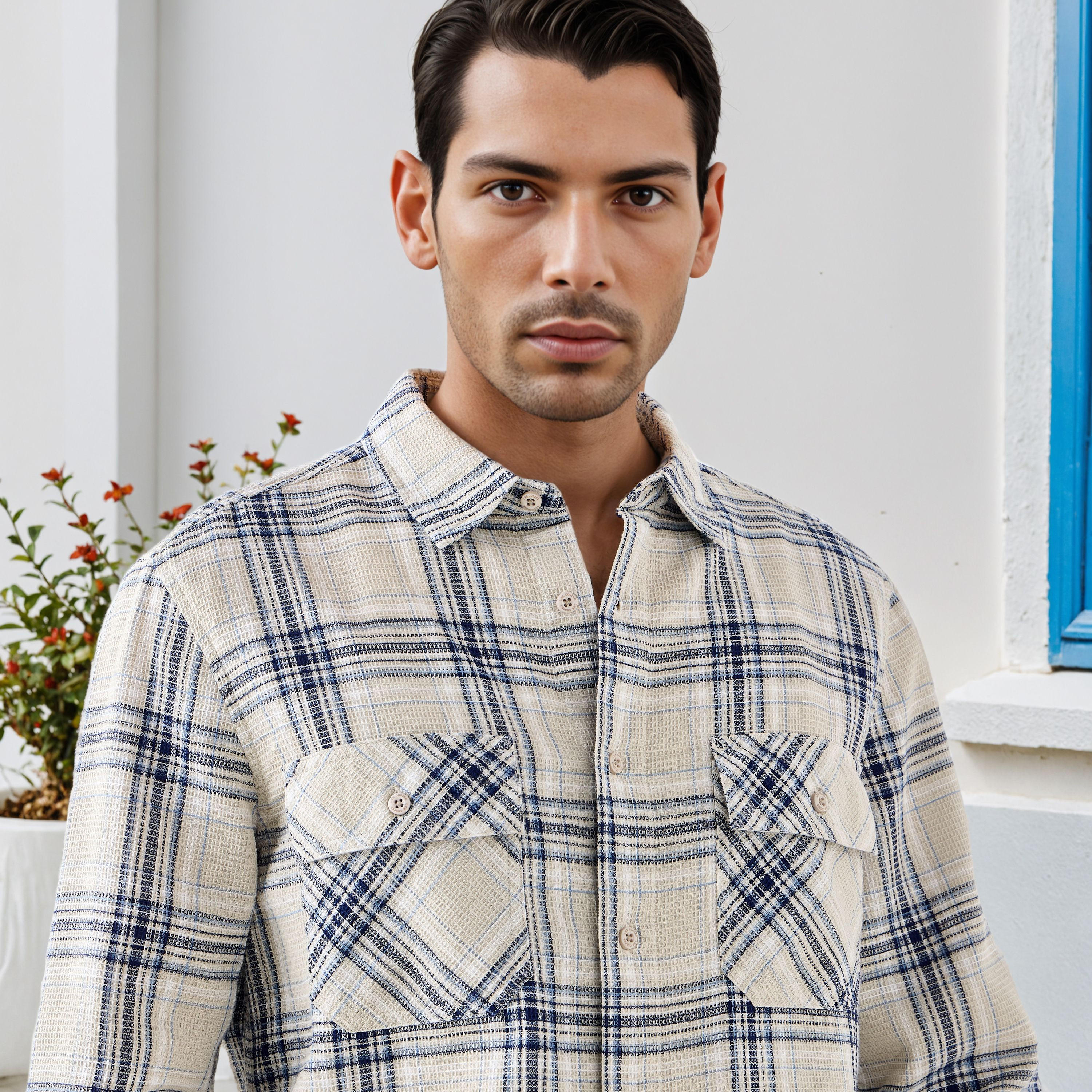 قميص كاروهات بقصّة عادية من لي كوبر-men-clothing-shirts-image-2