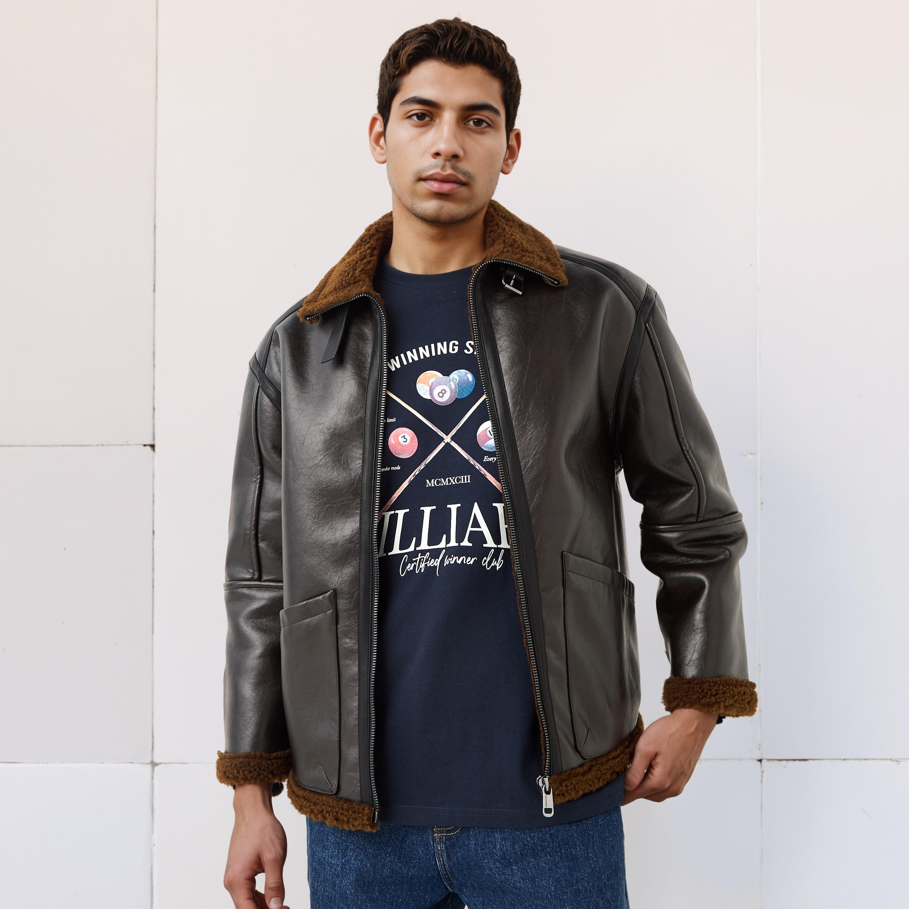 Lee Cooper Men Regular Fit Faux Fur Lined Suede Jacket-men-clothing-jacketsandblazers-jackets-image-1