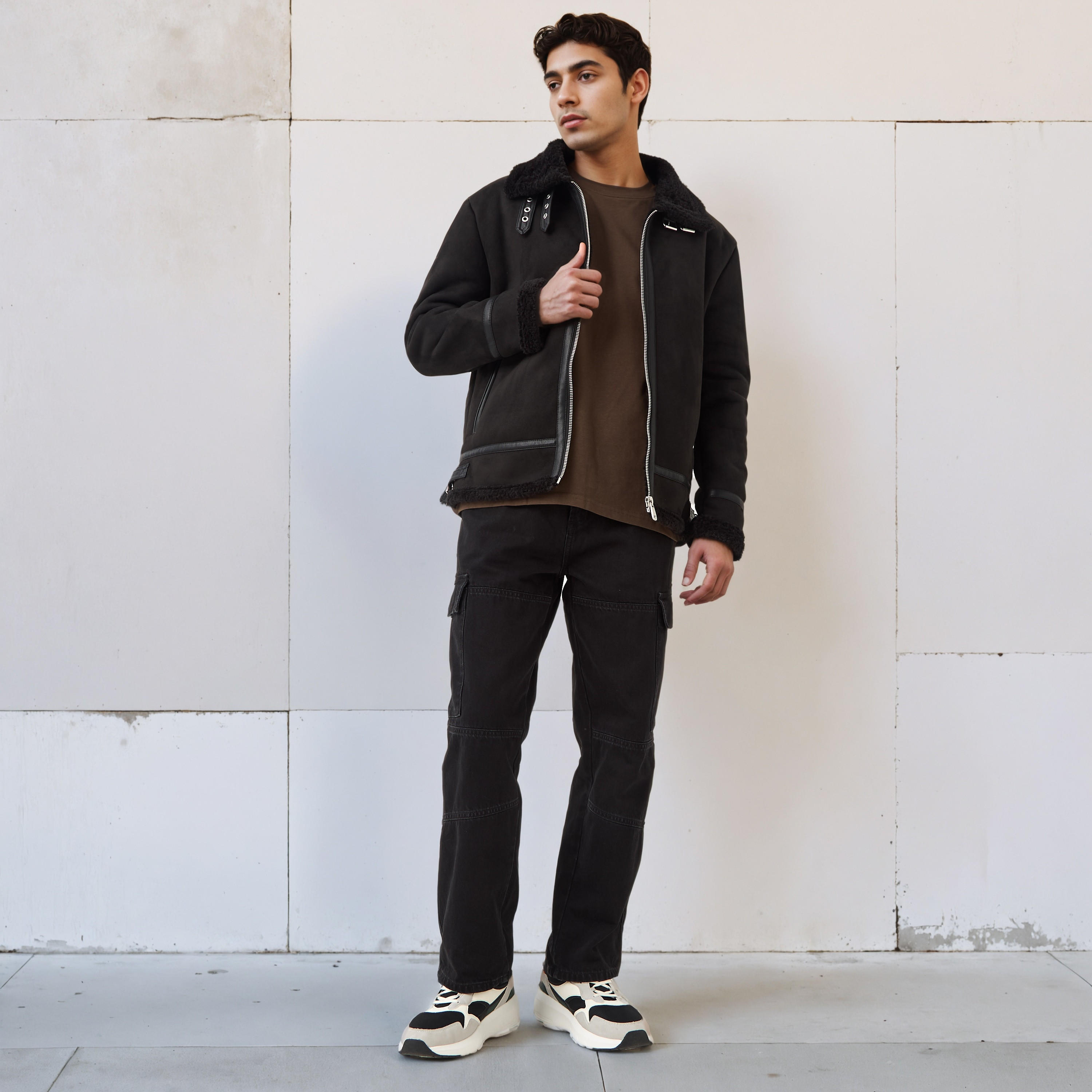Lee Cooper Men Regular Fit Faux Fur Lined Suede Jacket-men-clothing-jacketsandblazers-jackets-image-2