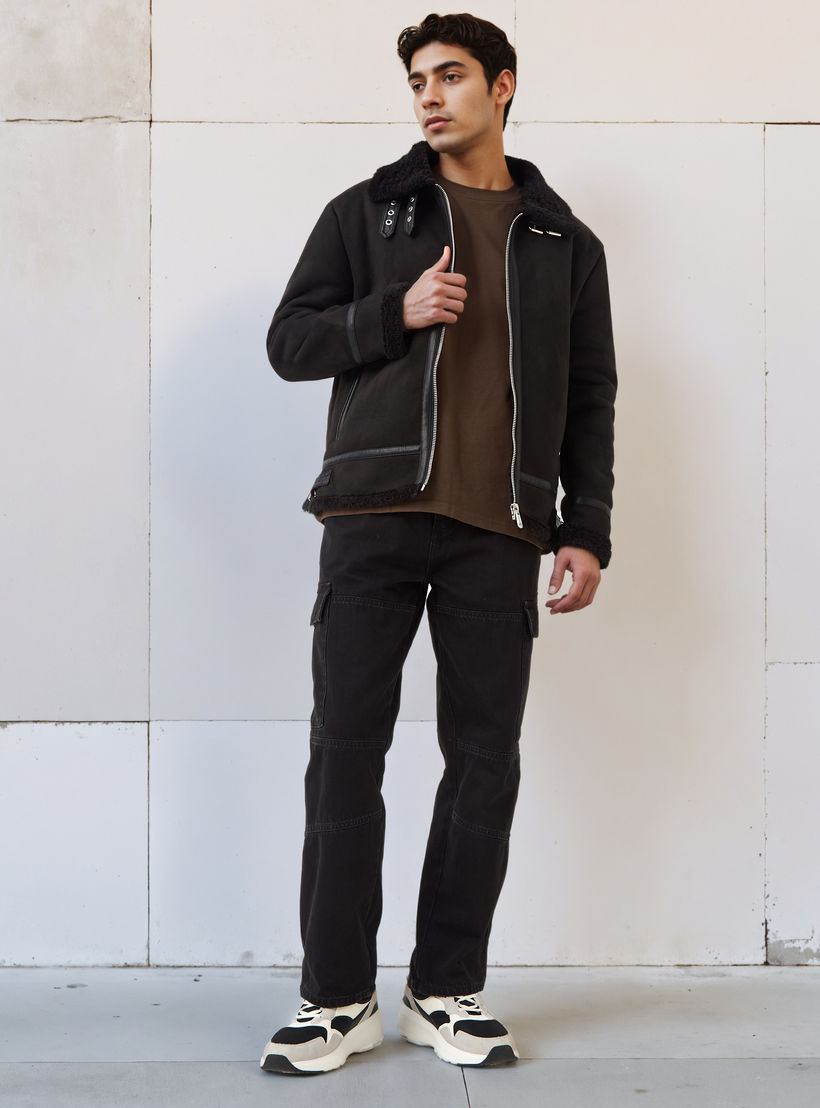 جاكيت رجالي شمواه مبطن بفرو صناعي بقصة عادية من لي كوبر-men-clothing-jacketsandblazers-jackets-image-2