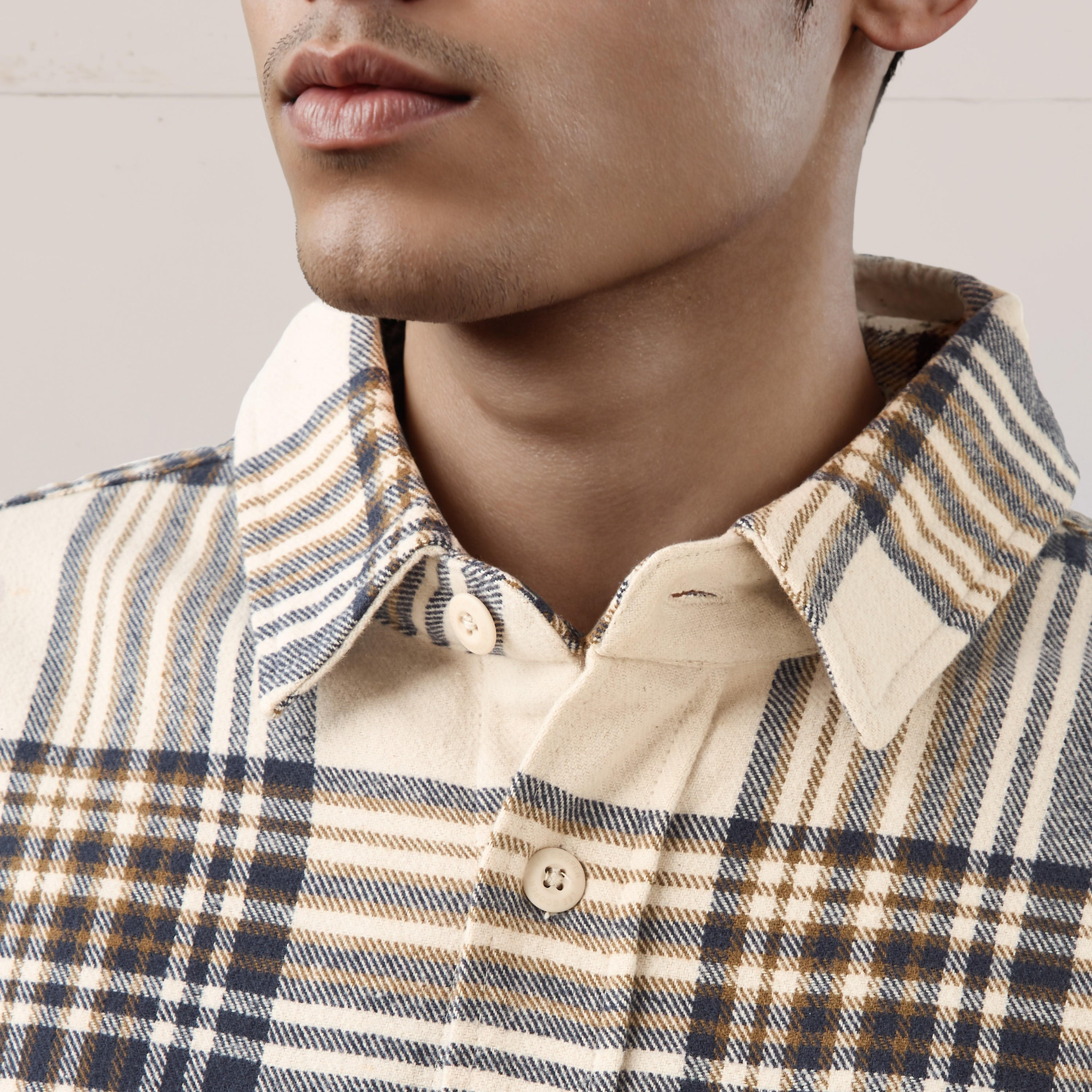 Lee Cooper Men Regular Fit Checked Long Sleeves Shacket-men-clothing-shirts-image-4