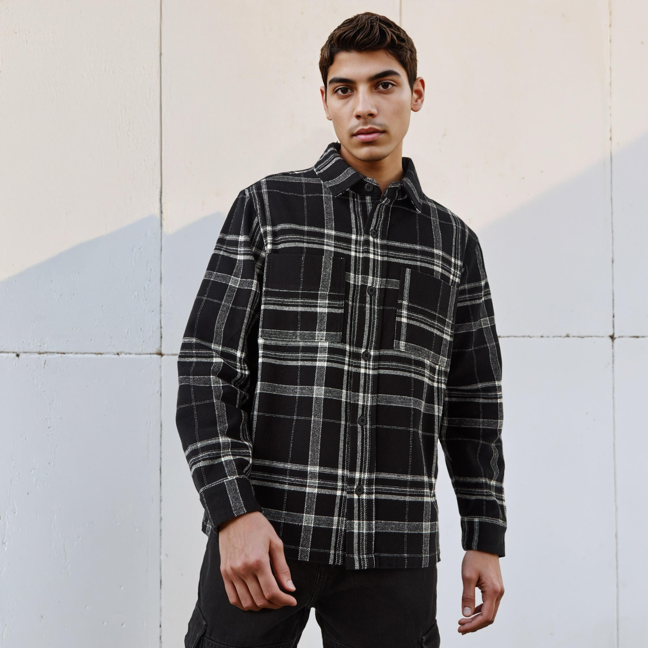 شاكيت رجالي كاروهات بأكمام طويلة وقصة عادية من لي كوبر-men-clothing-shirts-image-5