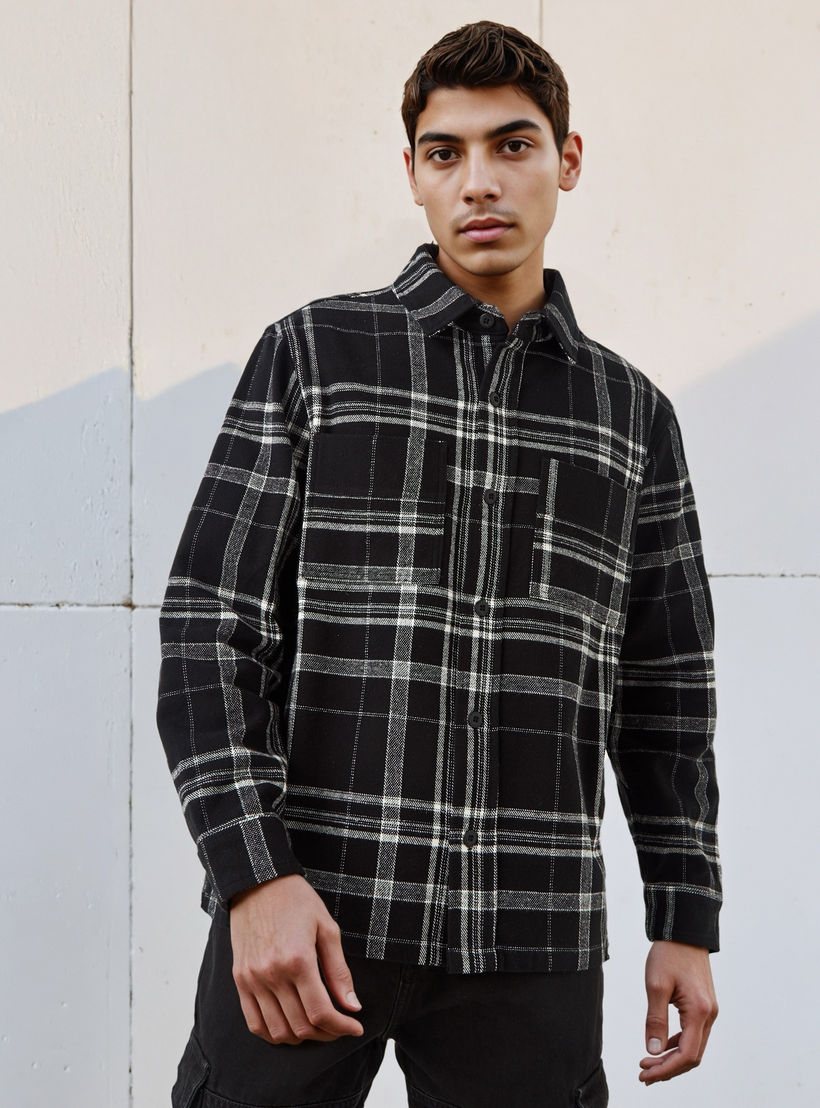 شاكيت رجالي كاروهات بأكمام طويلة وقصة عادية من لي كوبر-men-clothing-shirts-image-5