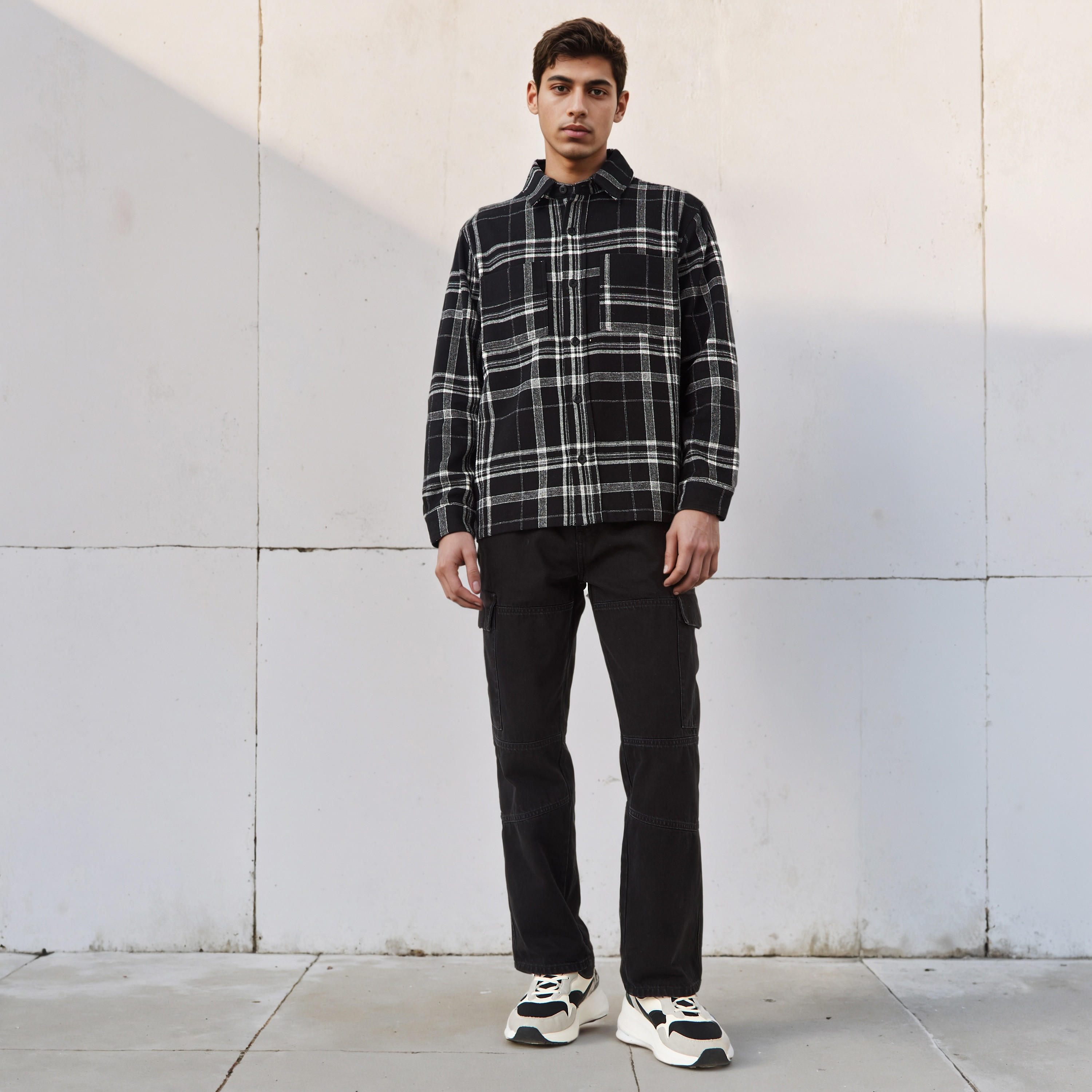 شاكيت رجالي كاروهات بأكمام طويلة وقصة عادية من لي كوبر-men-clothing-shirts-image-4