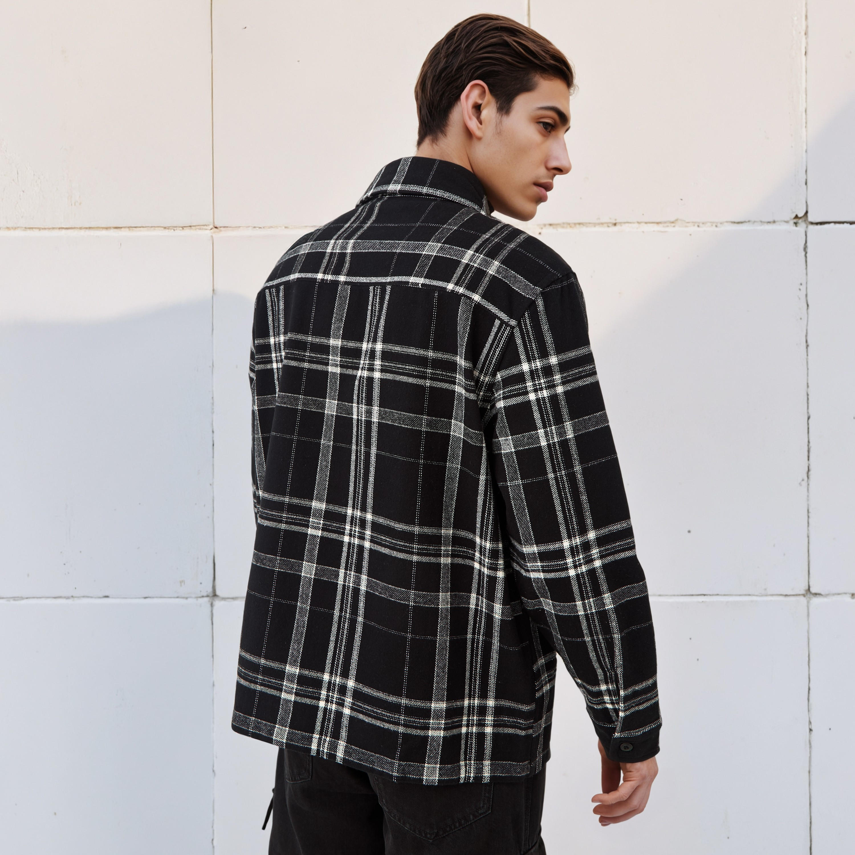 شاكيت رجالي كاروهات بأكمام طويلة وقصة عادية من لي كوبر-men-clothing-shirts-image-3