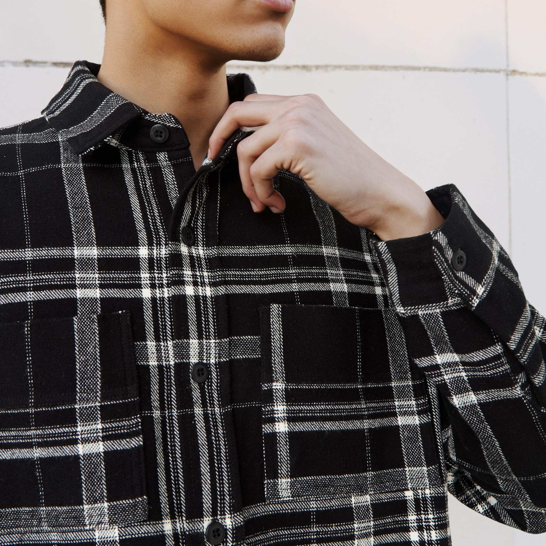 شاكيت رجالي كاروهات بأكمام طويلة وقصة عادية من لي كوبر-men-clothing-shirts-image-2