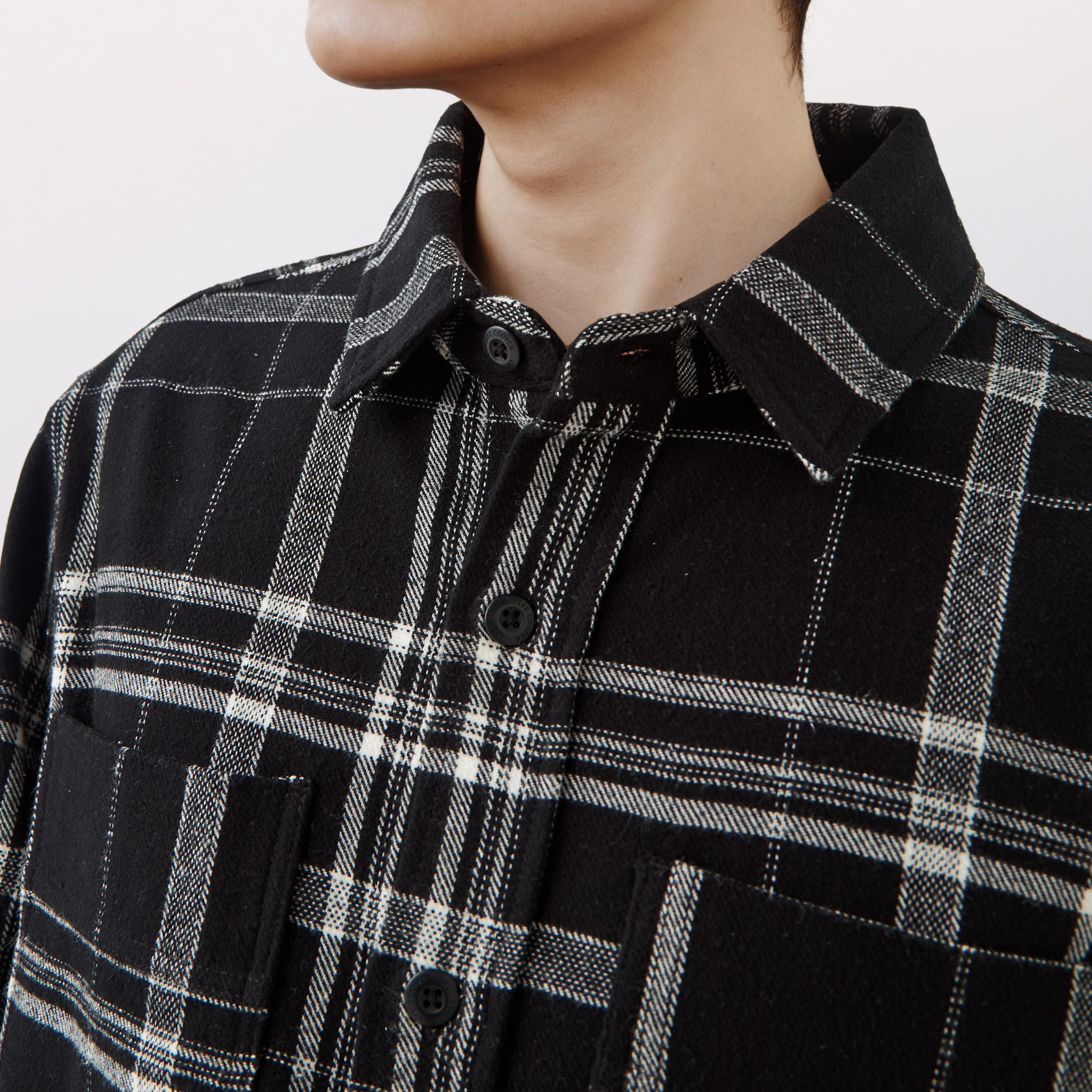 شاكيت رجالي كاروهات بأكمام طويلة وقصة عادية من لي كوبر-men-clothing-shirts-image-1