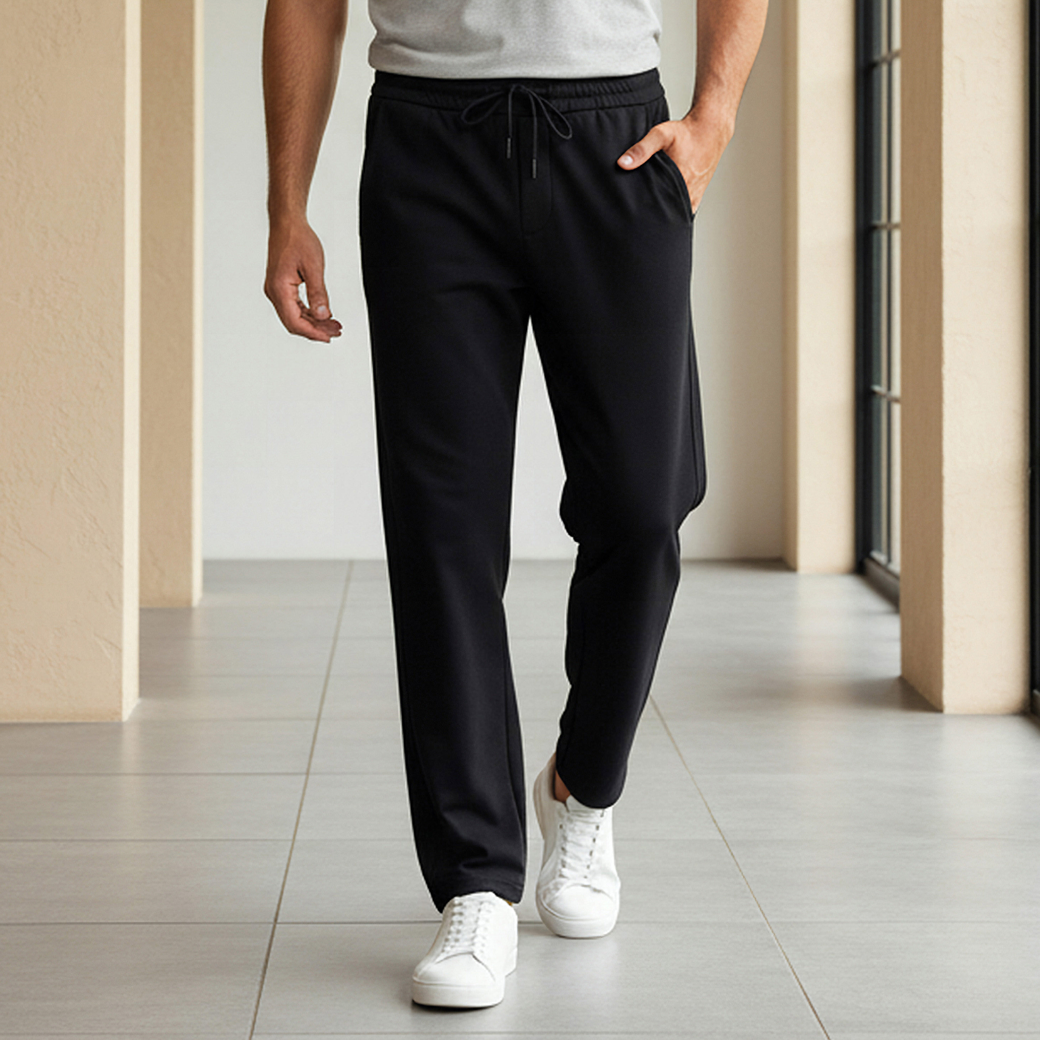 بنطلون قطن بقصة باجي للرجال من لي كوبر-men-clothing-bottoms-joggers-image-1