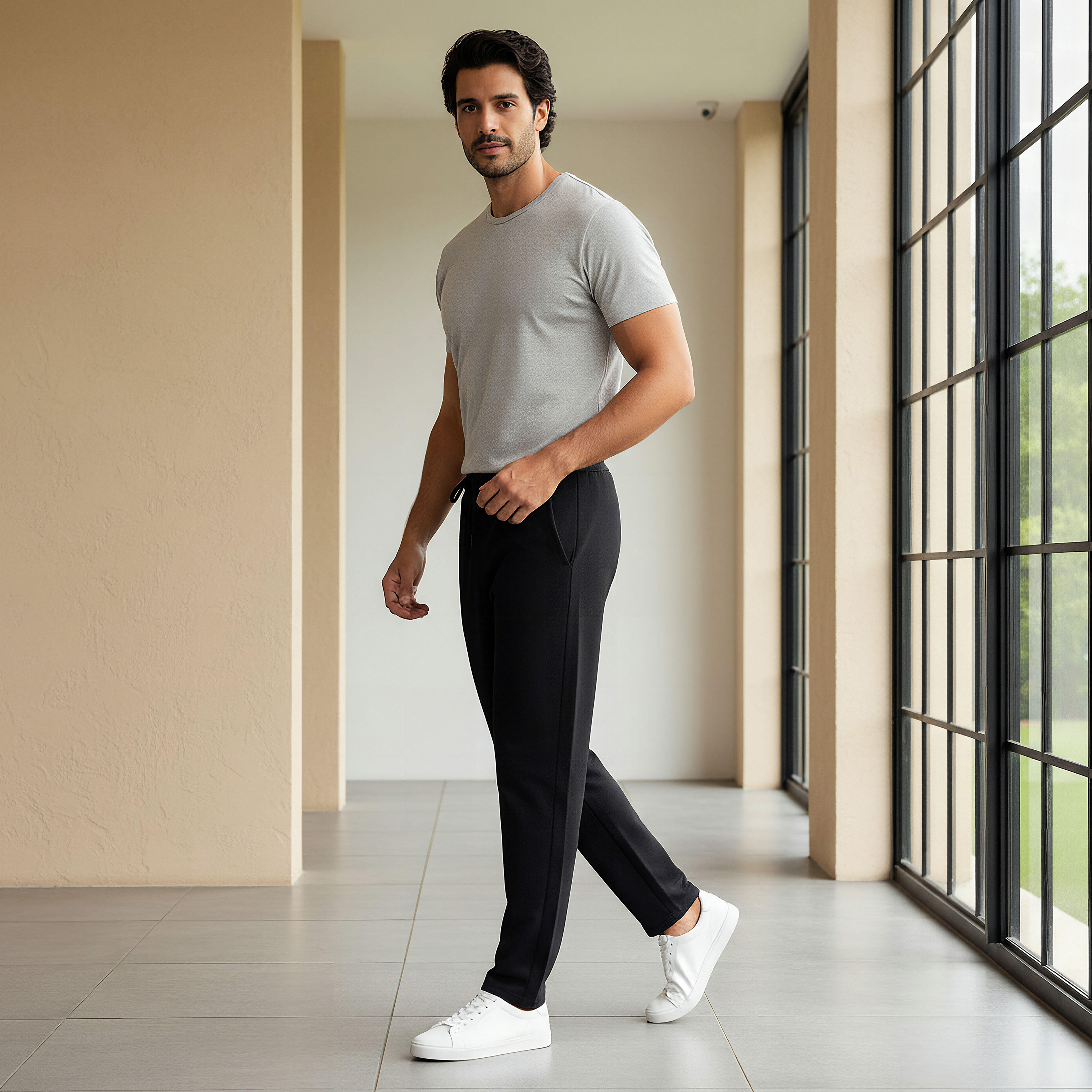 بنطلون قطن بقصة باجي للرجال من لي كوبر-men-clothing-bottoms-joggers-image-2