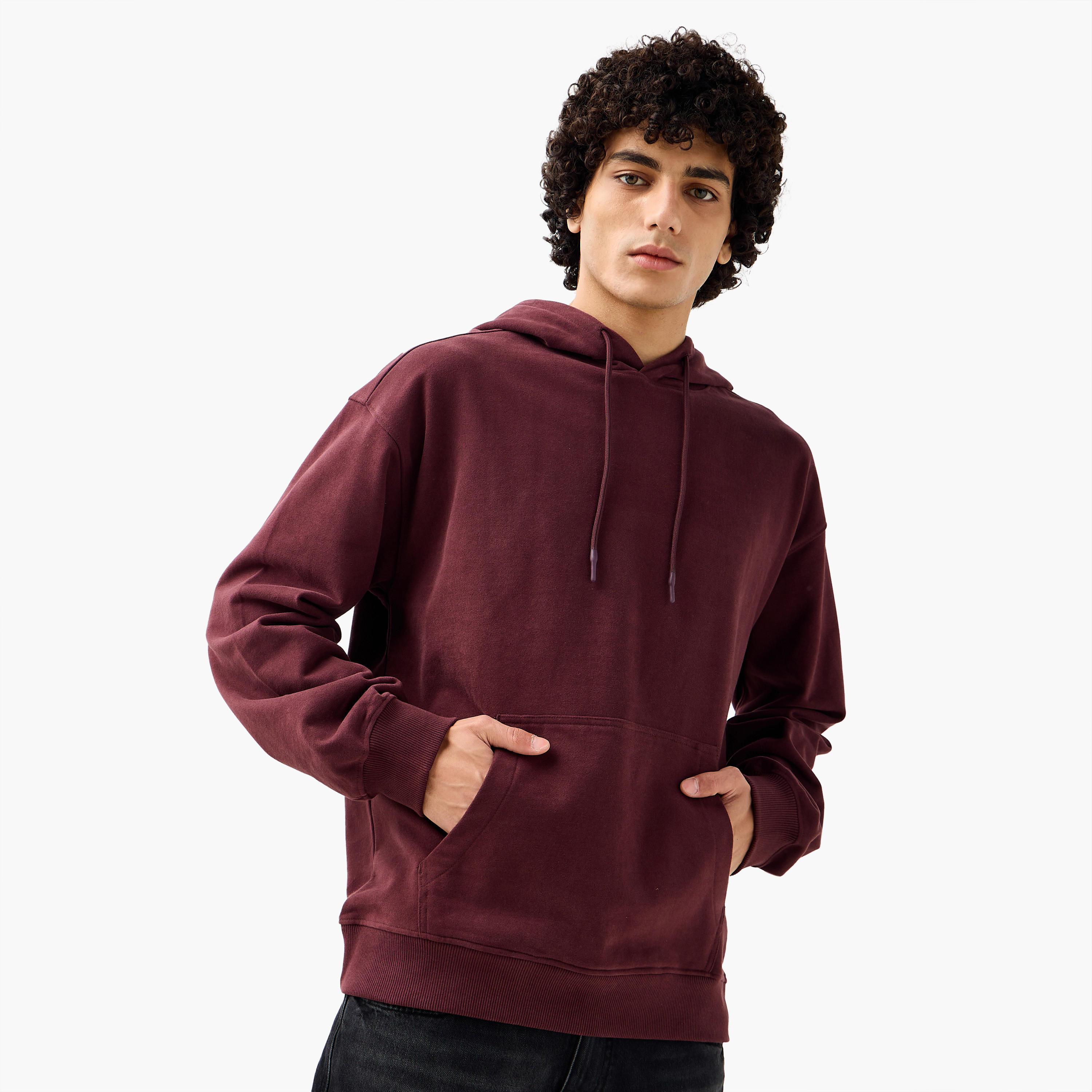 Lee Cooper Men Kangaroo Pocket Cotton Hooded Sweatshirt-men-winterwear-hoodiesandsweatshirts-image-1