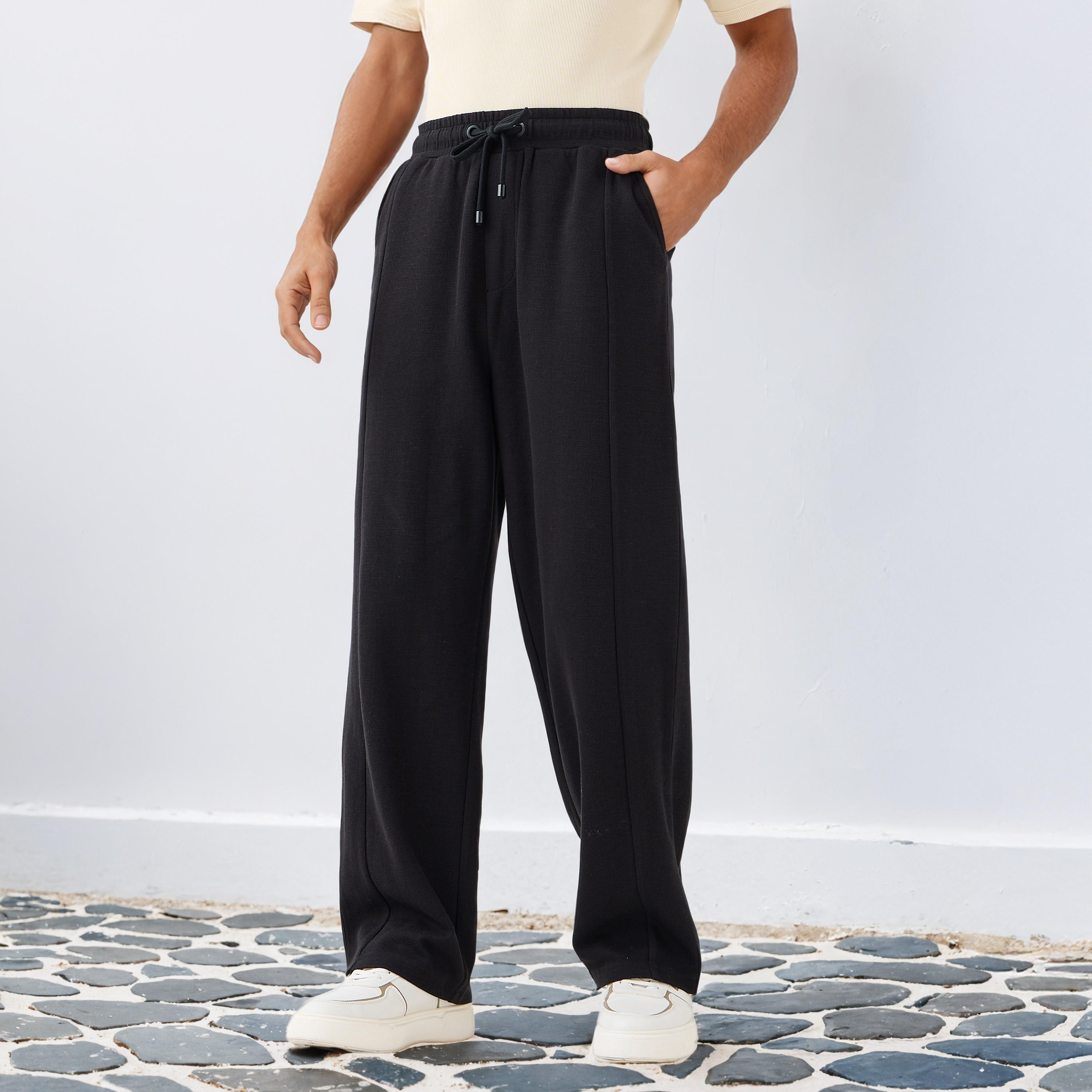 بنطلون قطن رجالي بقصة مريحة من لي كوبر-men-clothing-bottoms-joggers-image-1