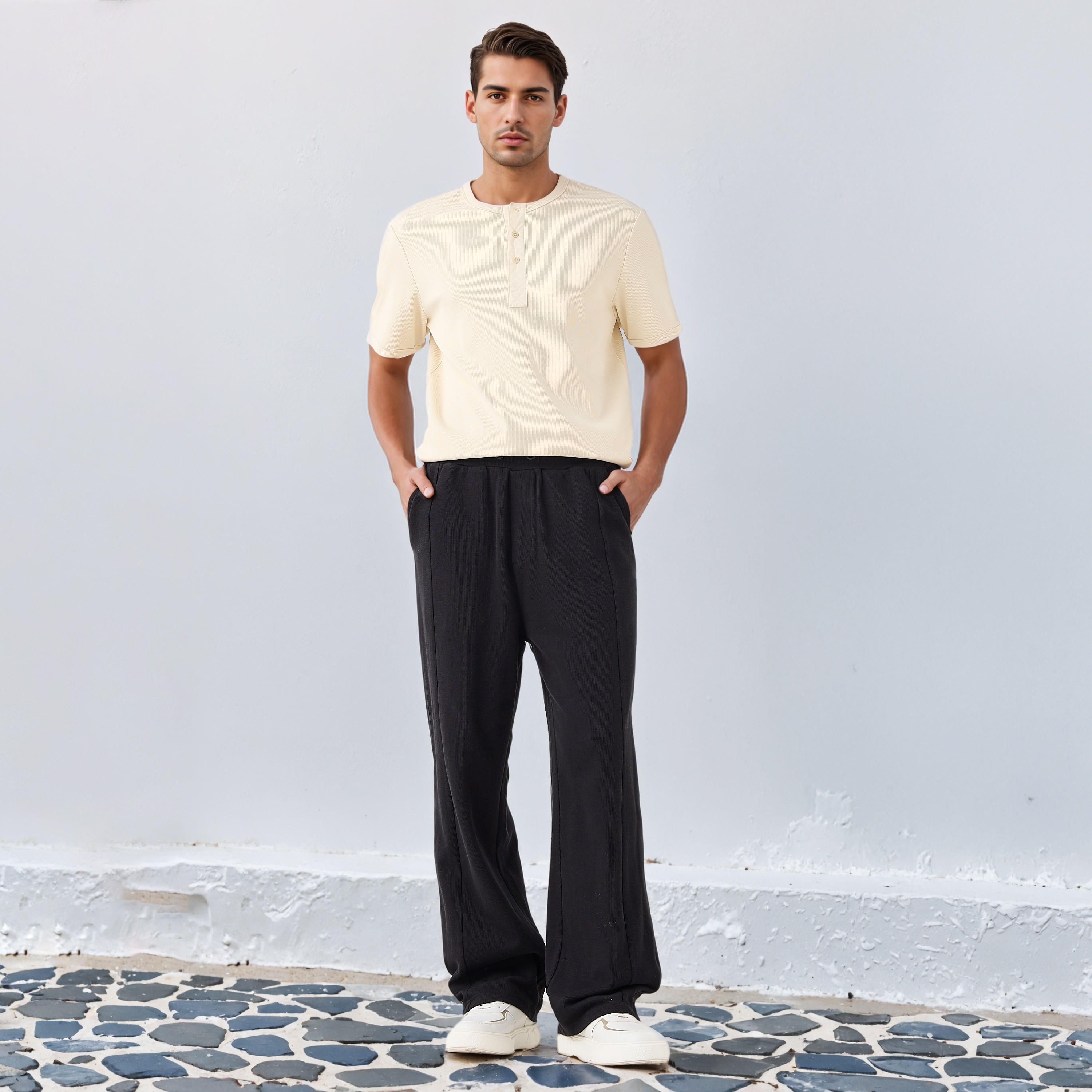 بنطلون قطن رجالي بقصة مريحة من لي كوبر-men-clothing-bottoms-joggers-image-2