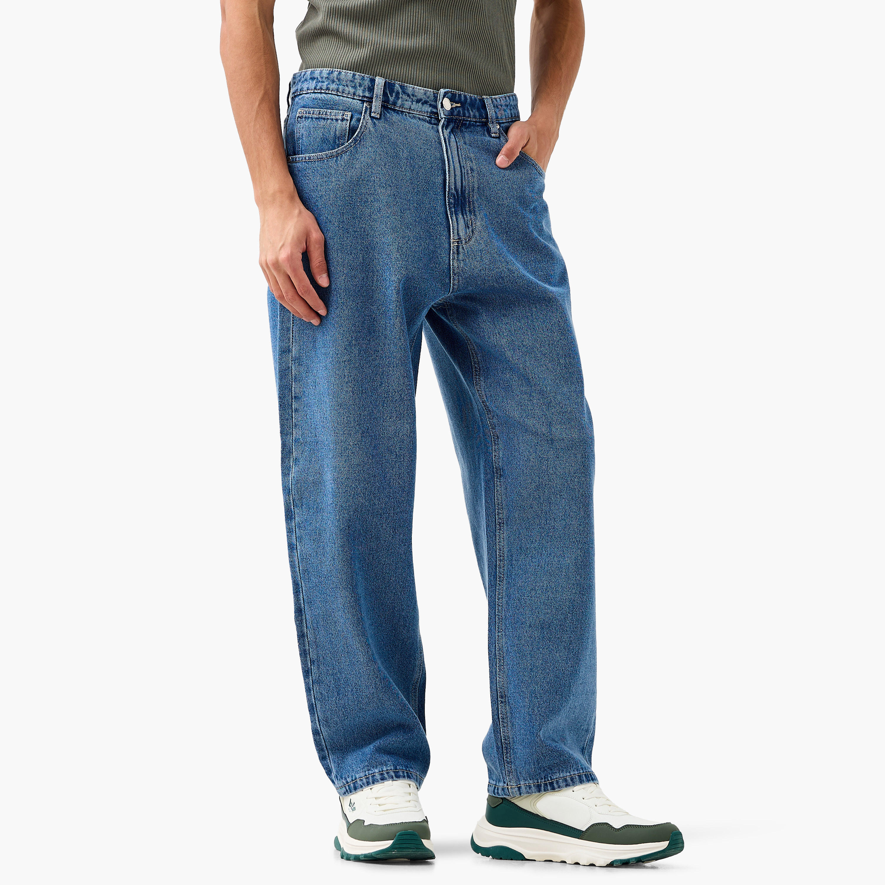 Lee Cooper Men Baggy Fit Mid-Rise Jeans-men-clothing-bottoms-jeans-image-1