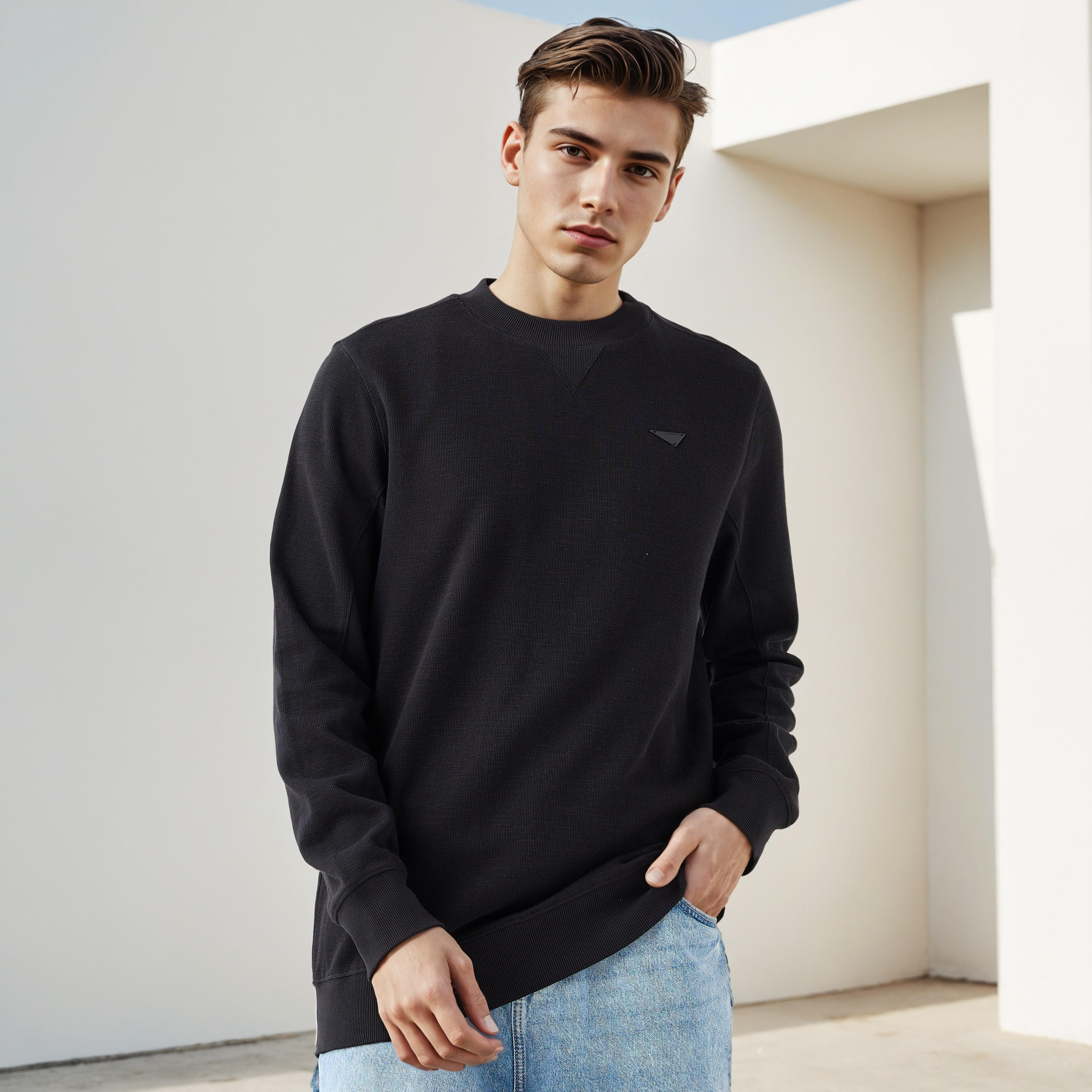 سويت شيرت بارز الملمس من لي كوبر-men-winterwear-hoodiesandsweatshirts-image-1